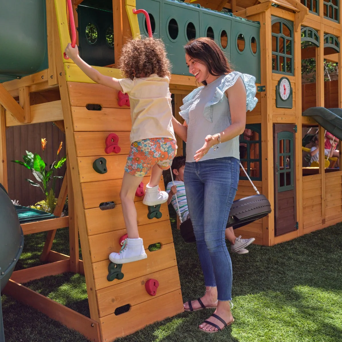 Bear Cave Lodge Swing Set - Installation Available - Image 18