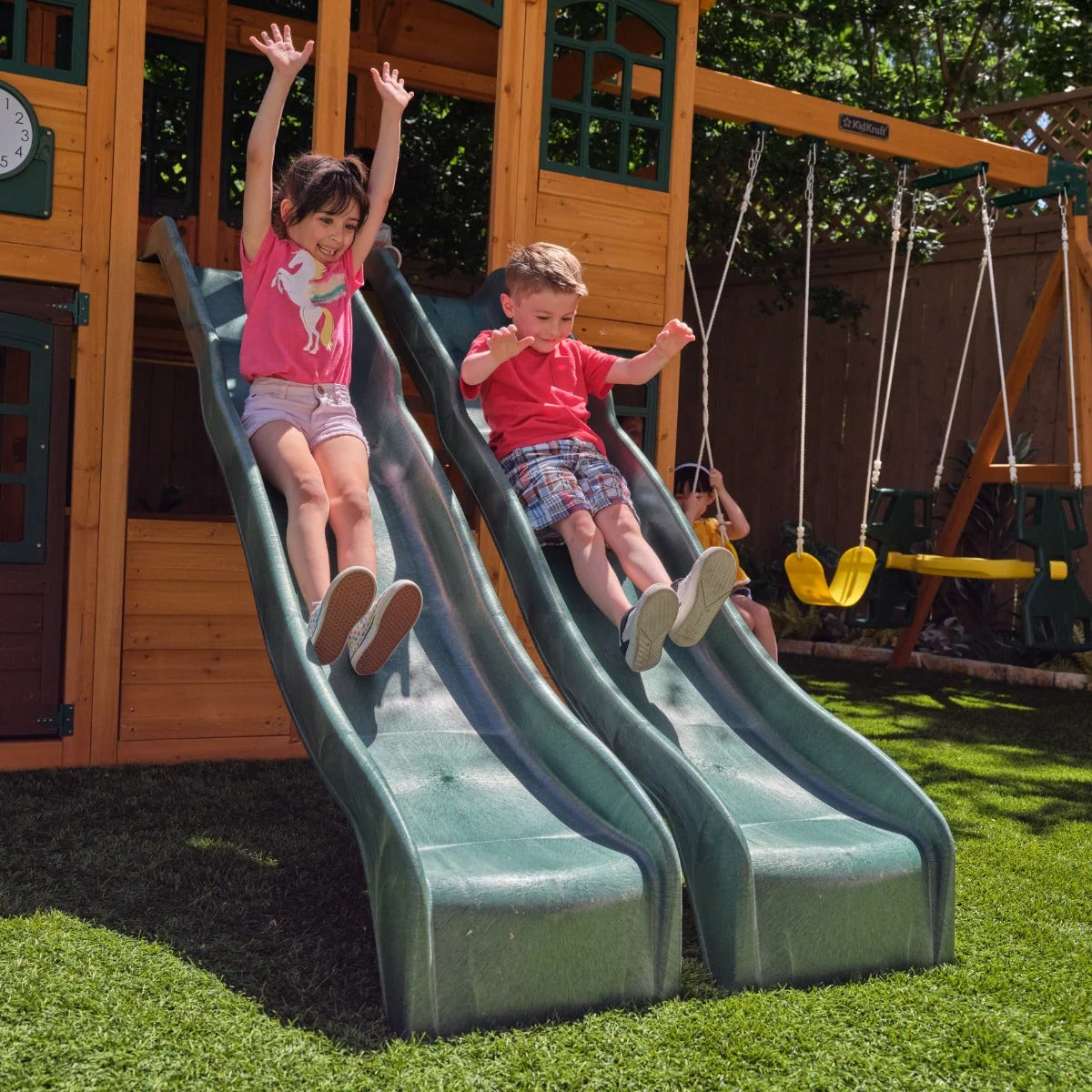 Bear Cave Lodge Swing Set - Installation Available - Image 19
