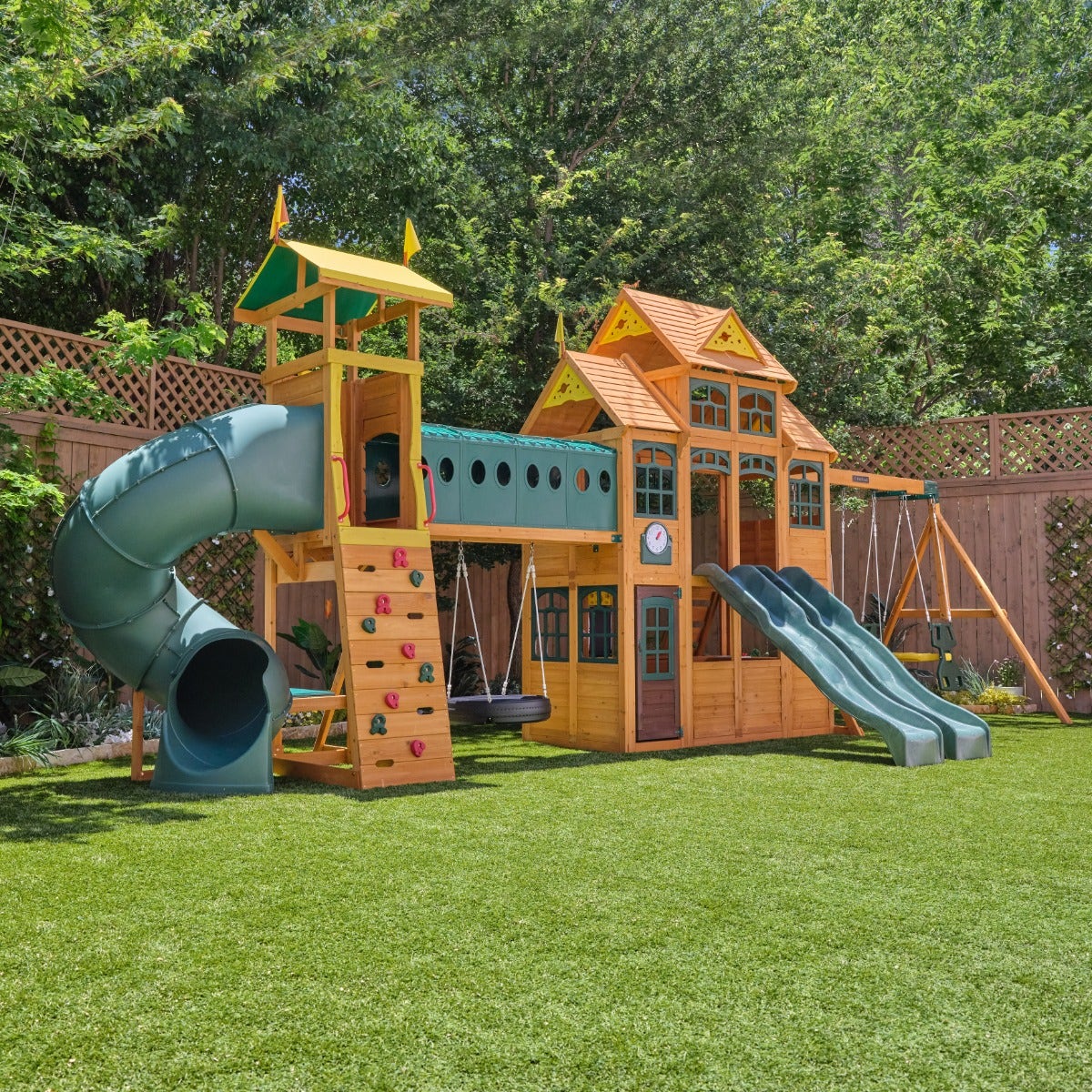 Bear Cave Lodge Swing Set - Installation Available - Image 4