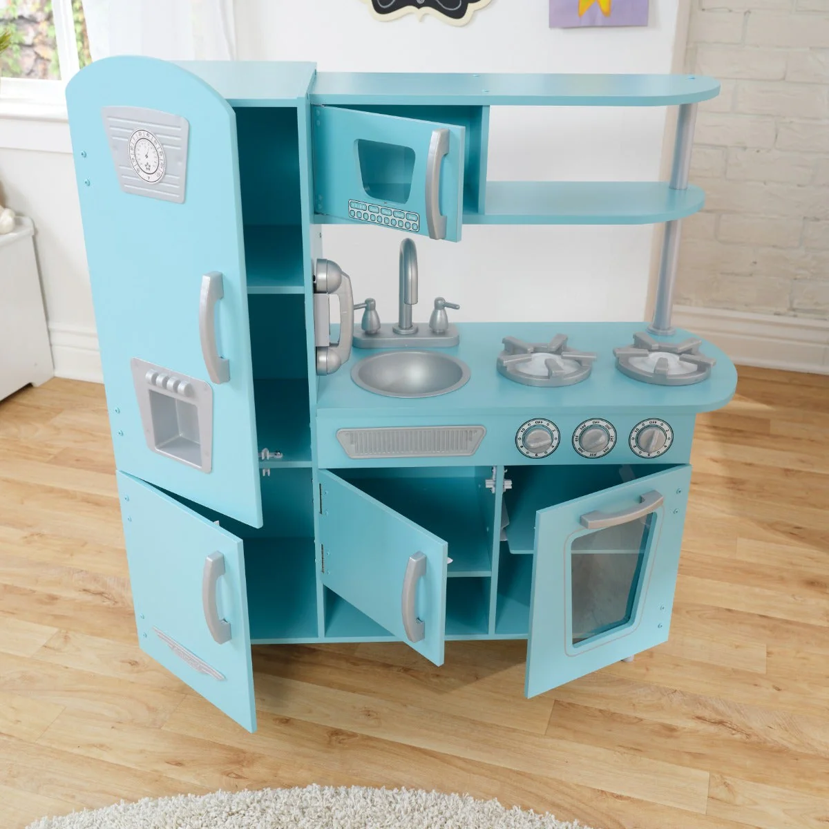 Vintage Play Kitchen - Blue - Image 12