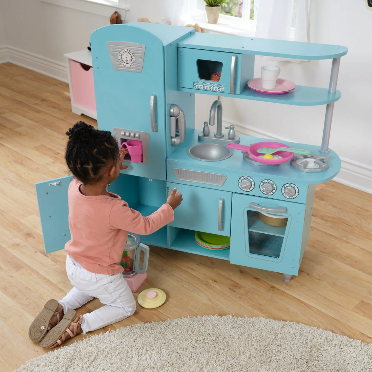 Vintage Play Kitchen - Blue - Image 3