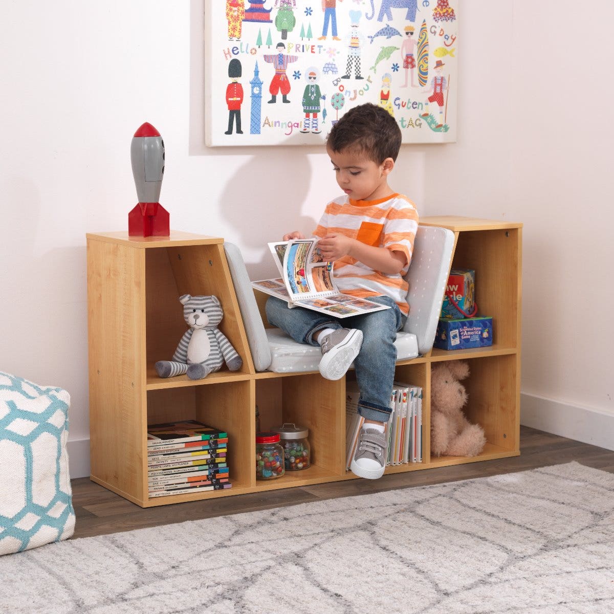 Bookcase with Reading Nook - Natural - Image 3