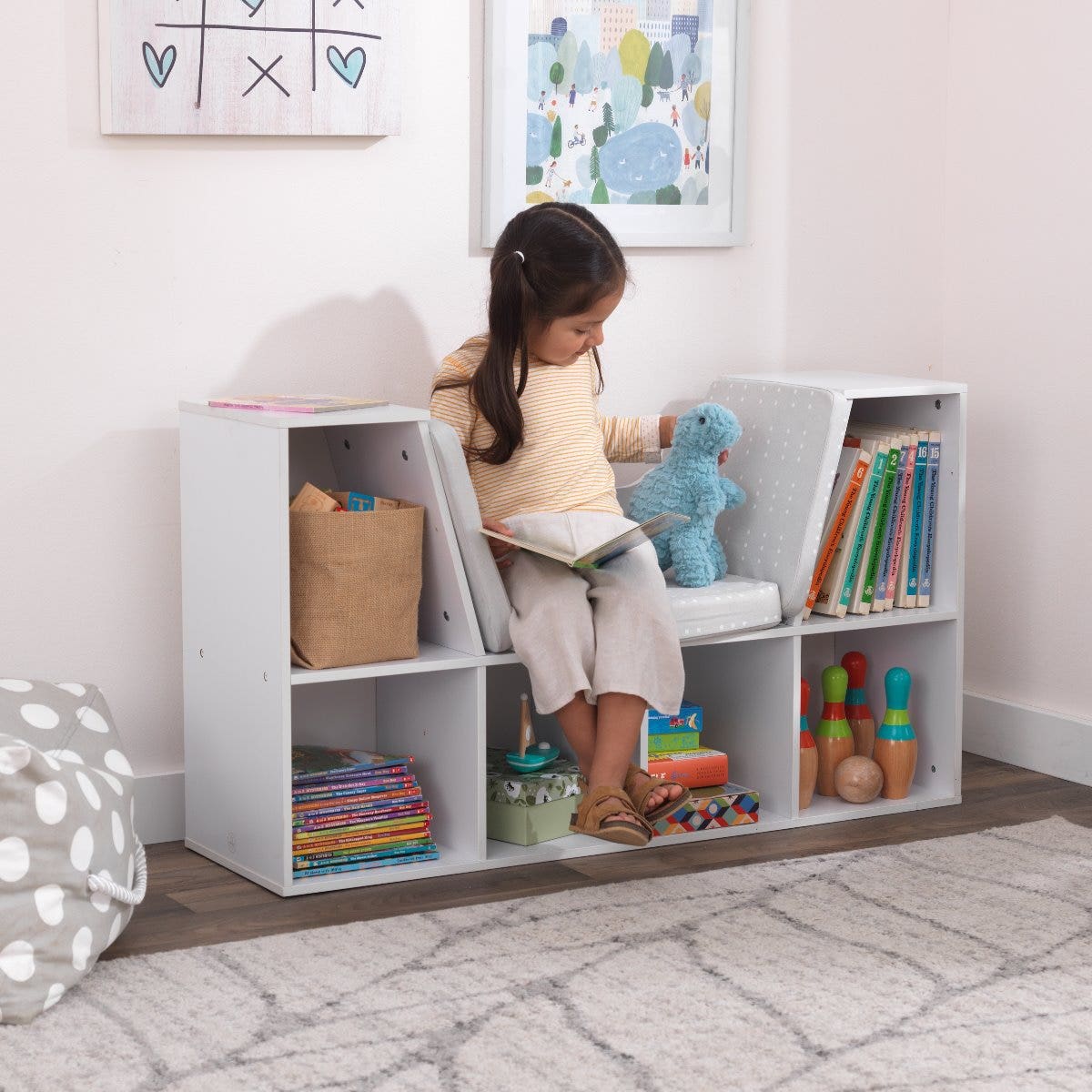 Bookcase with Reading Nook - White - Image 3