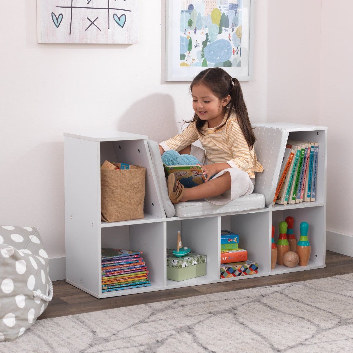 Bookcase with Reading Nook - White - Image 4