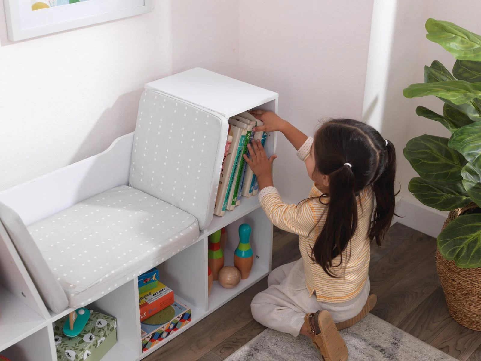 Bookcase with Reading Nook - White - Image 5