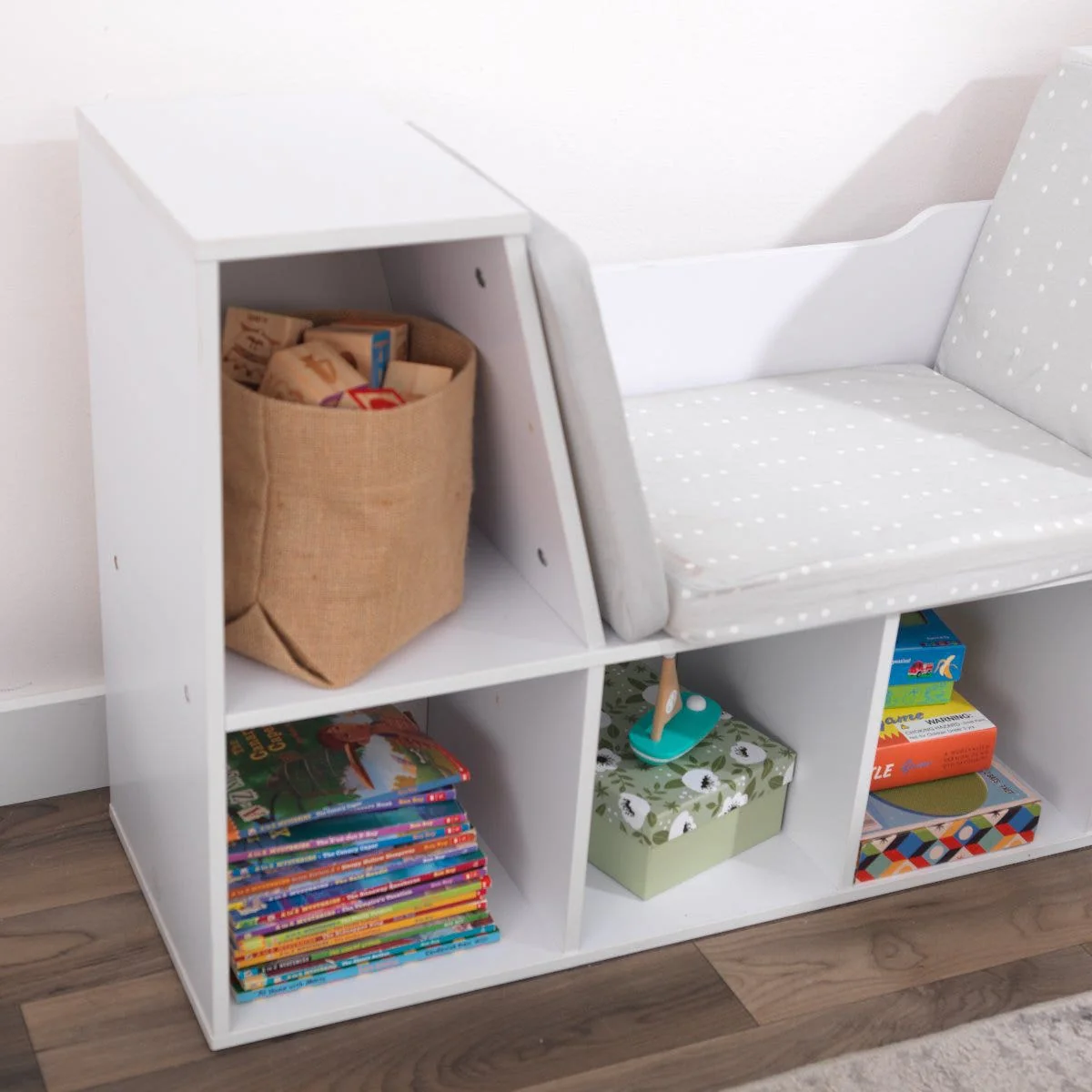 Bookcase with Reading Nook - White - Image 6