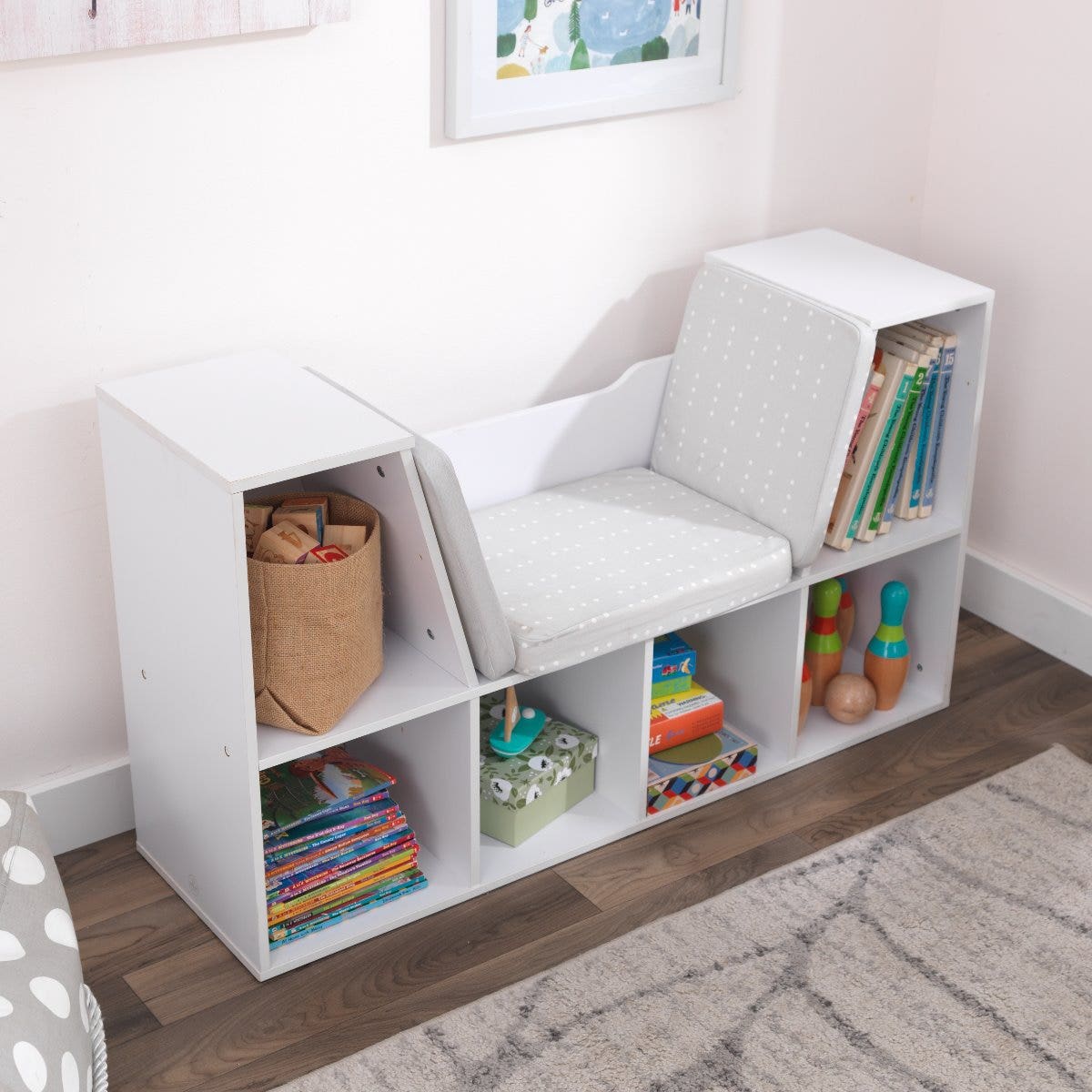 Bookcase with Reading Nook - White - Image 8