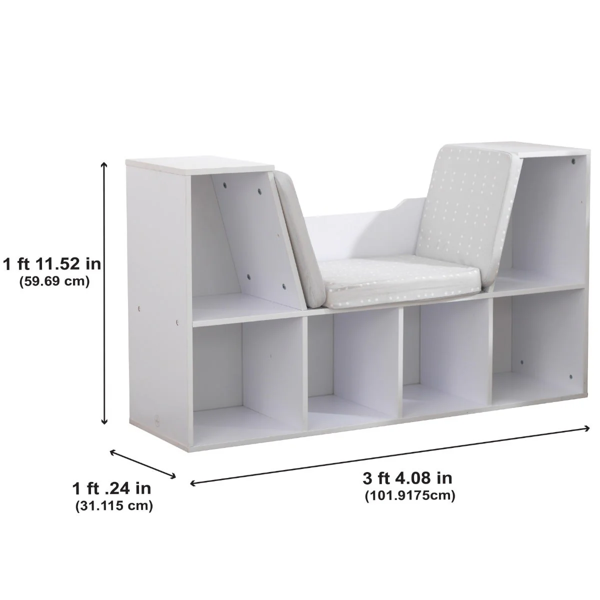 Bookcase with Reading Nook - White - Image 9