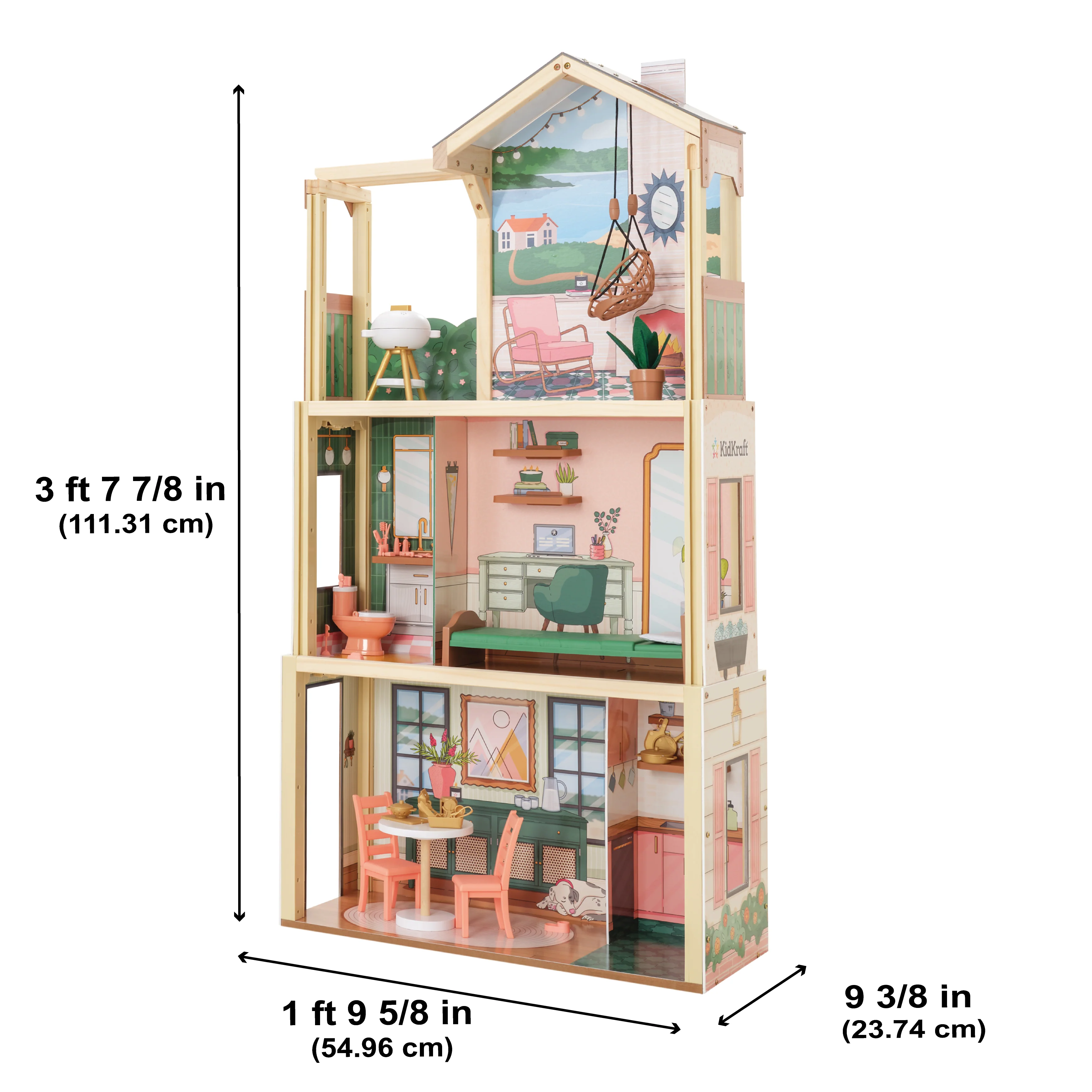 Click & Play Fully Assembled Pop-Up Wooden Dollhouse - Image 12