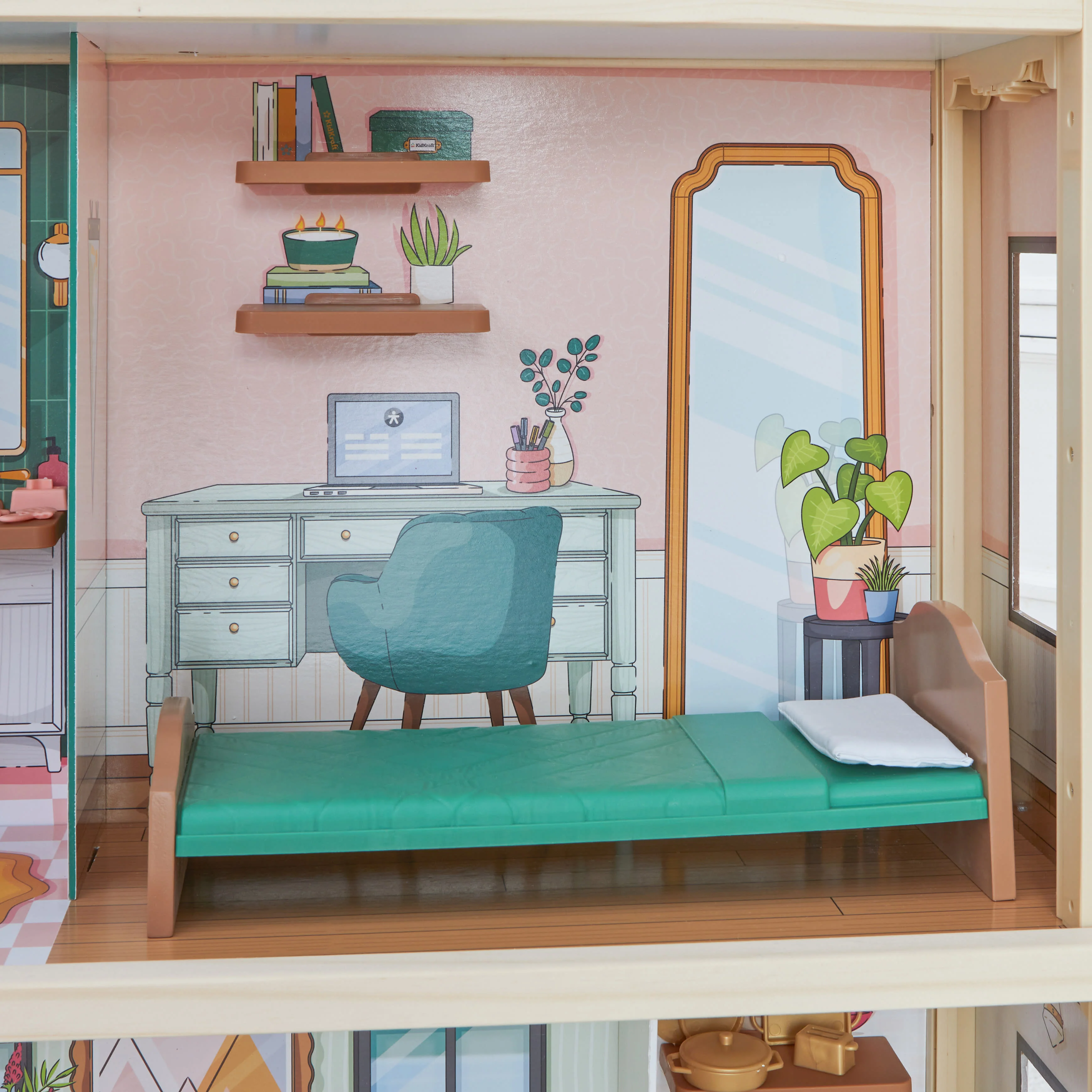 Click & Play Fully Assembled Pop-Up Wooden Dollhouse - Image 9