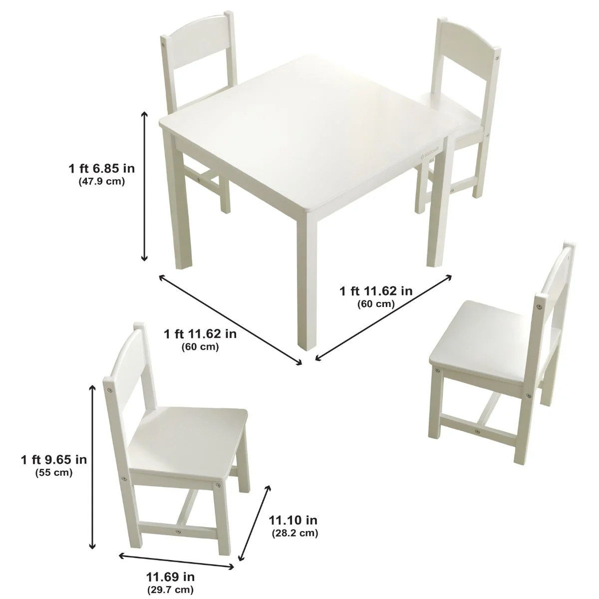 Farmhouse Table & 4 Chair Set - White - Image 3