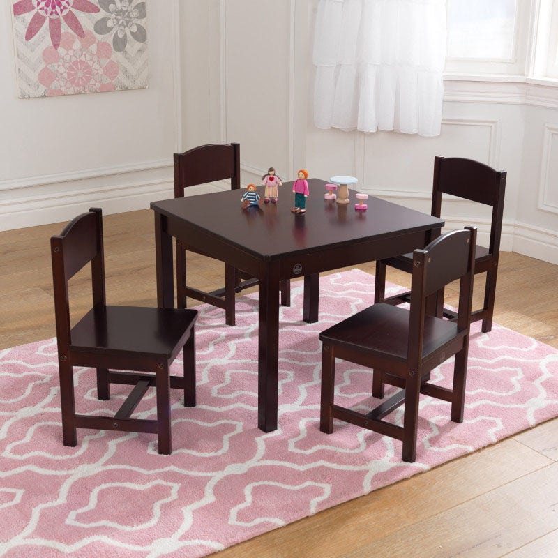 Farmhouse Table & 4 Chair Set - Espresso - Image 2