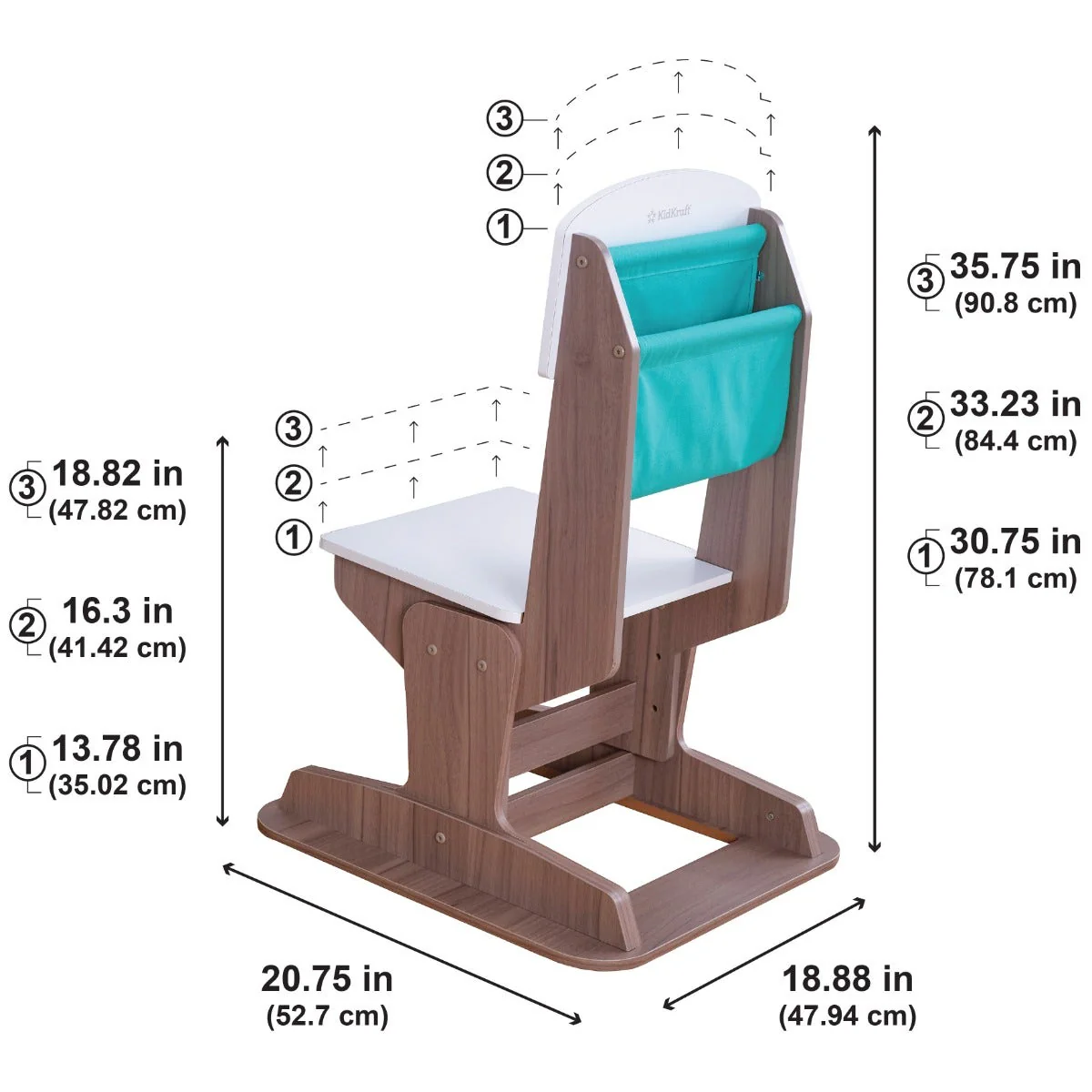 Grow Together™ Pocket Adjustable Desk and Chair - Gray Ash - Image 5