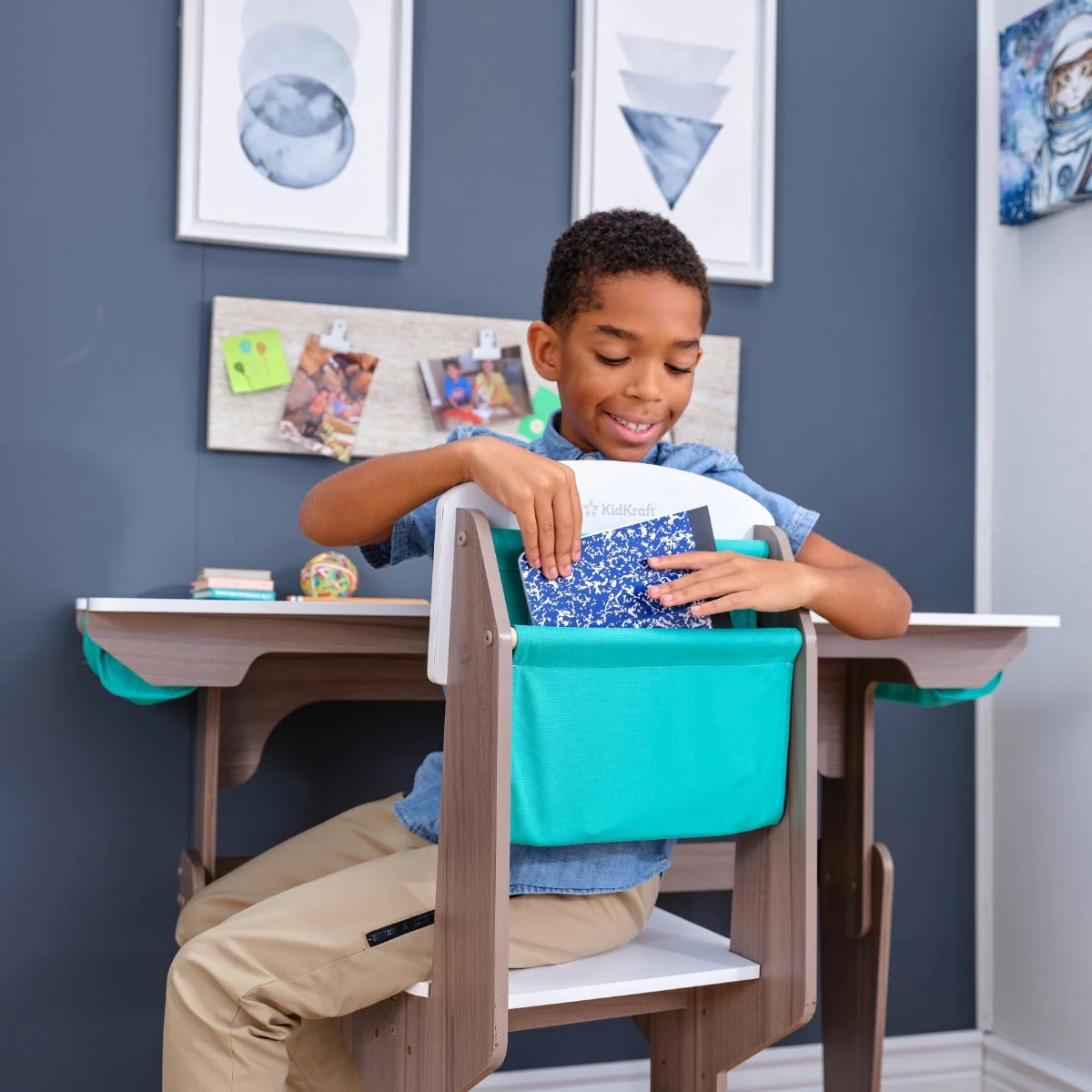 Grow Together™ Pocket Adjustable Desk and Chair - Gray Ash - Image 6