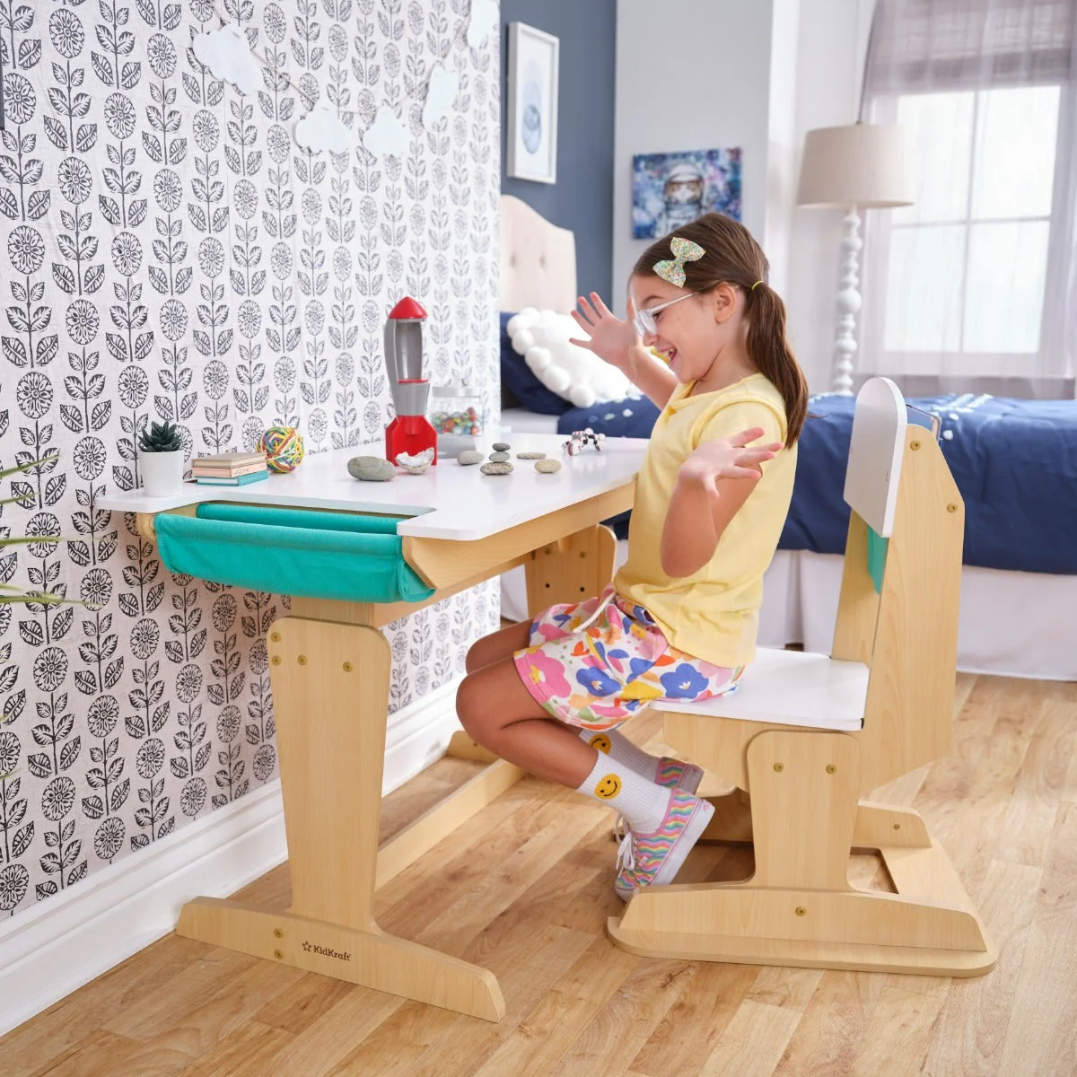 Grow Together™ Pocket Adjustable Desk and Chair - Natural - Image 3