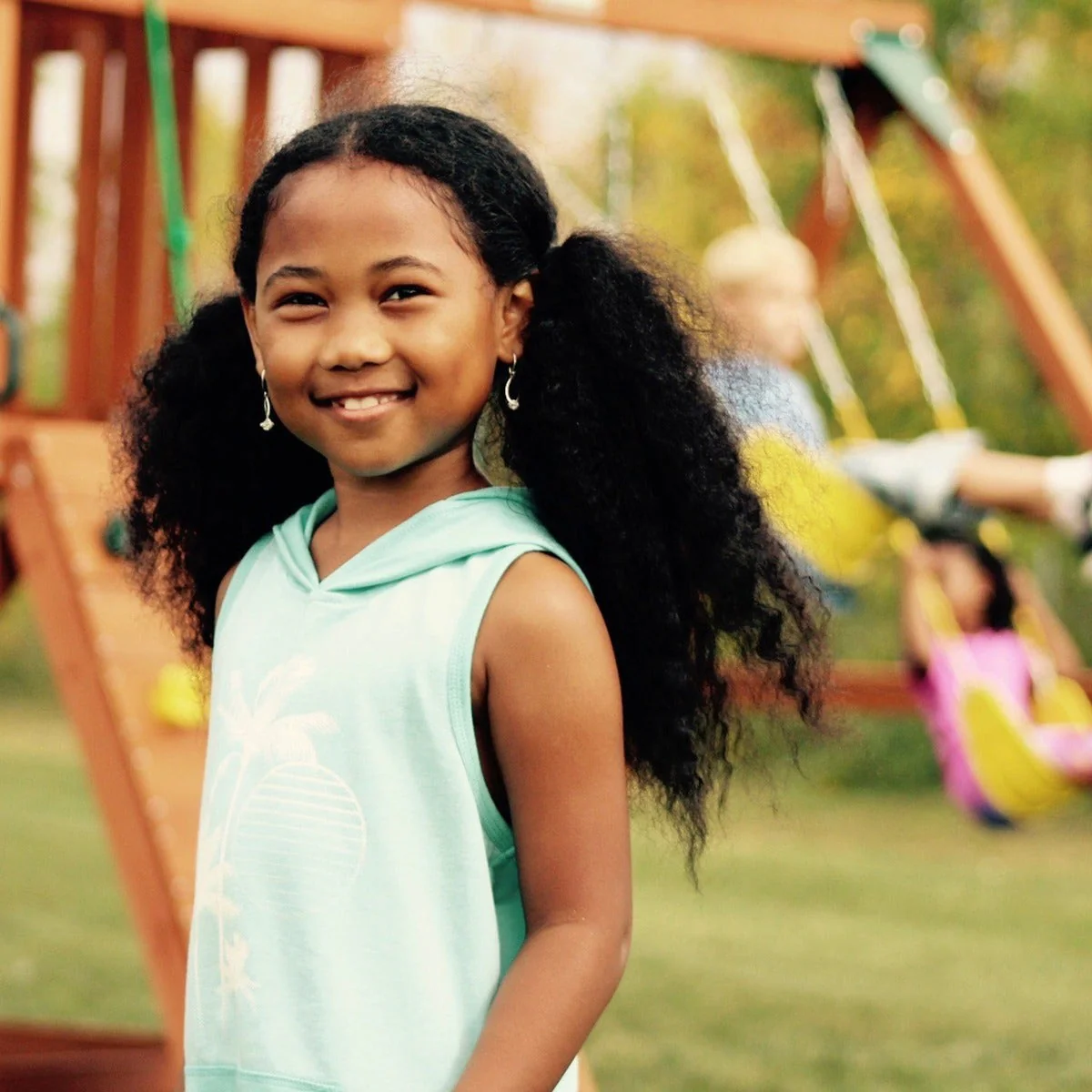 High Flyer Deluxe Wooden Swing Set by Swing-N-Slide - Installation Available (Assembly) - Image 9