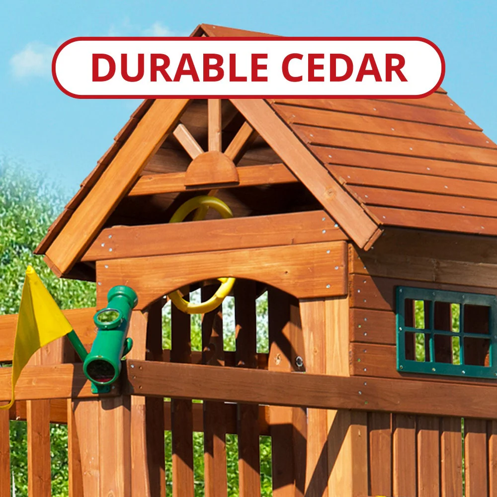 Jamboree Fort Play Set Wooden Swing Set by Swing-N-Slide - Installation Available - Image 5