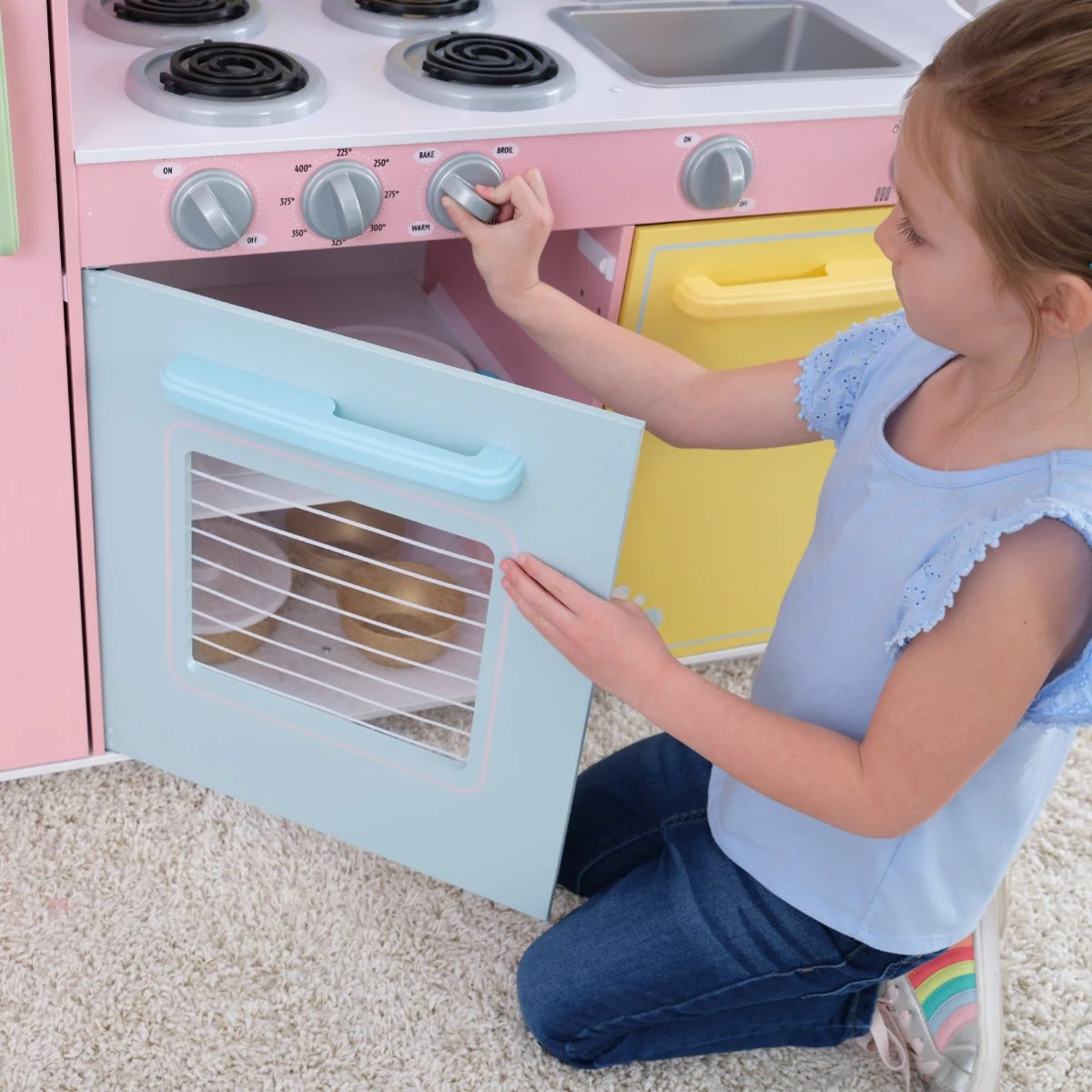 Large Pastel Play Kitchen - Image 9