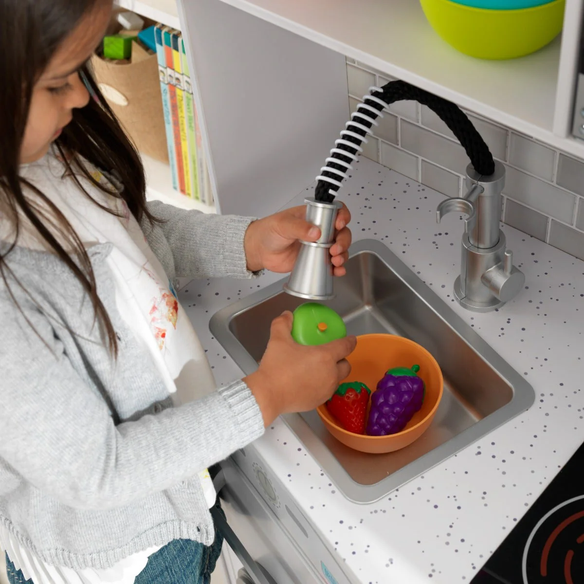 Large Play Kitchen with Lights & Sounds - White - Image 9