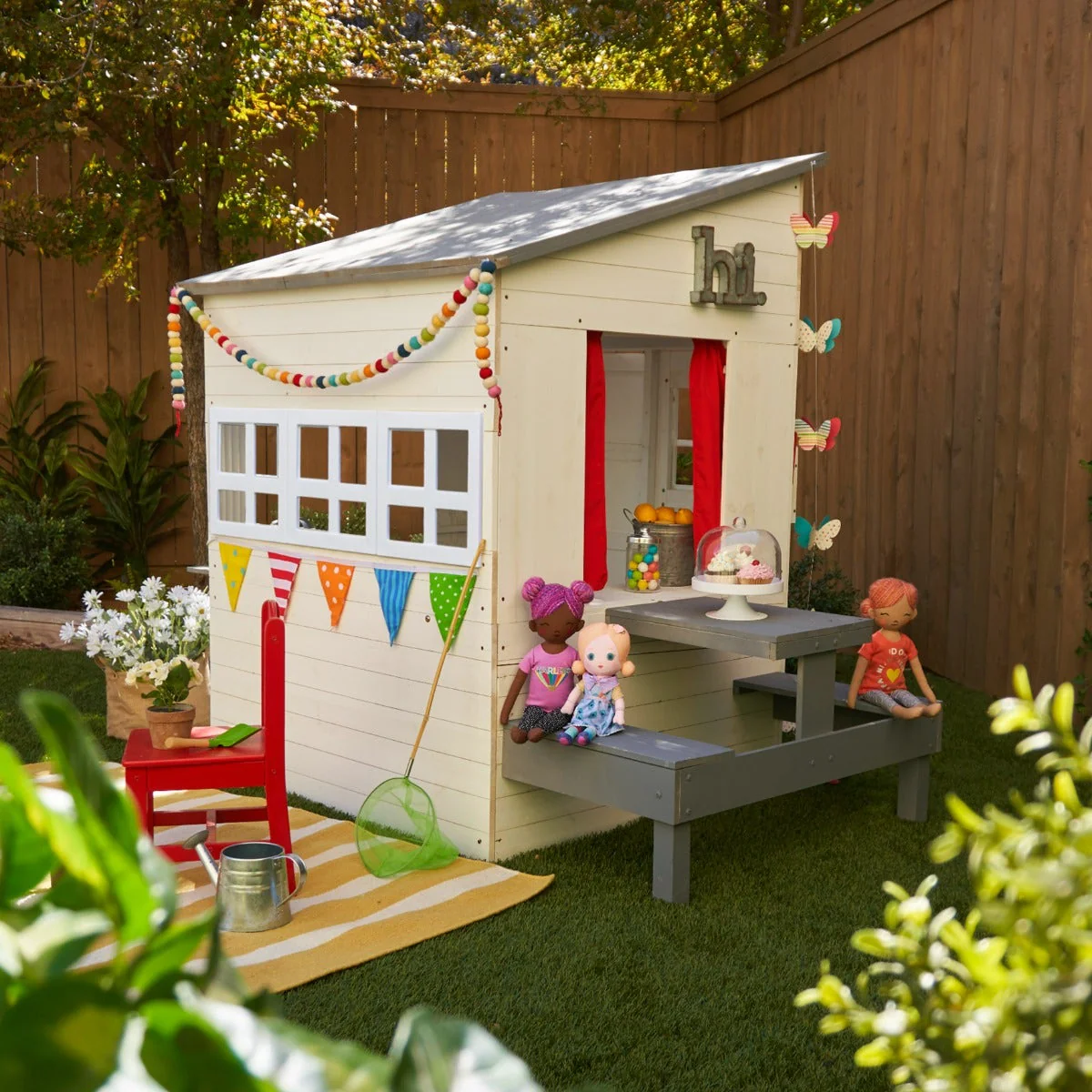 Modern Outdoor Playhouse - White - Image 3