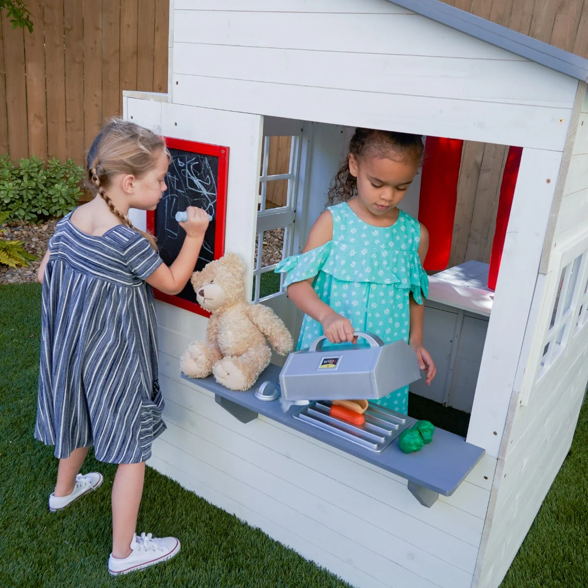 Modern Outdoor Playhouse - White - Image 4