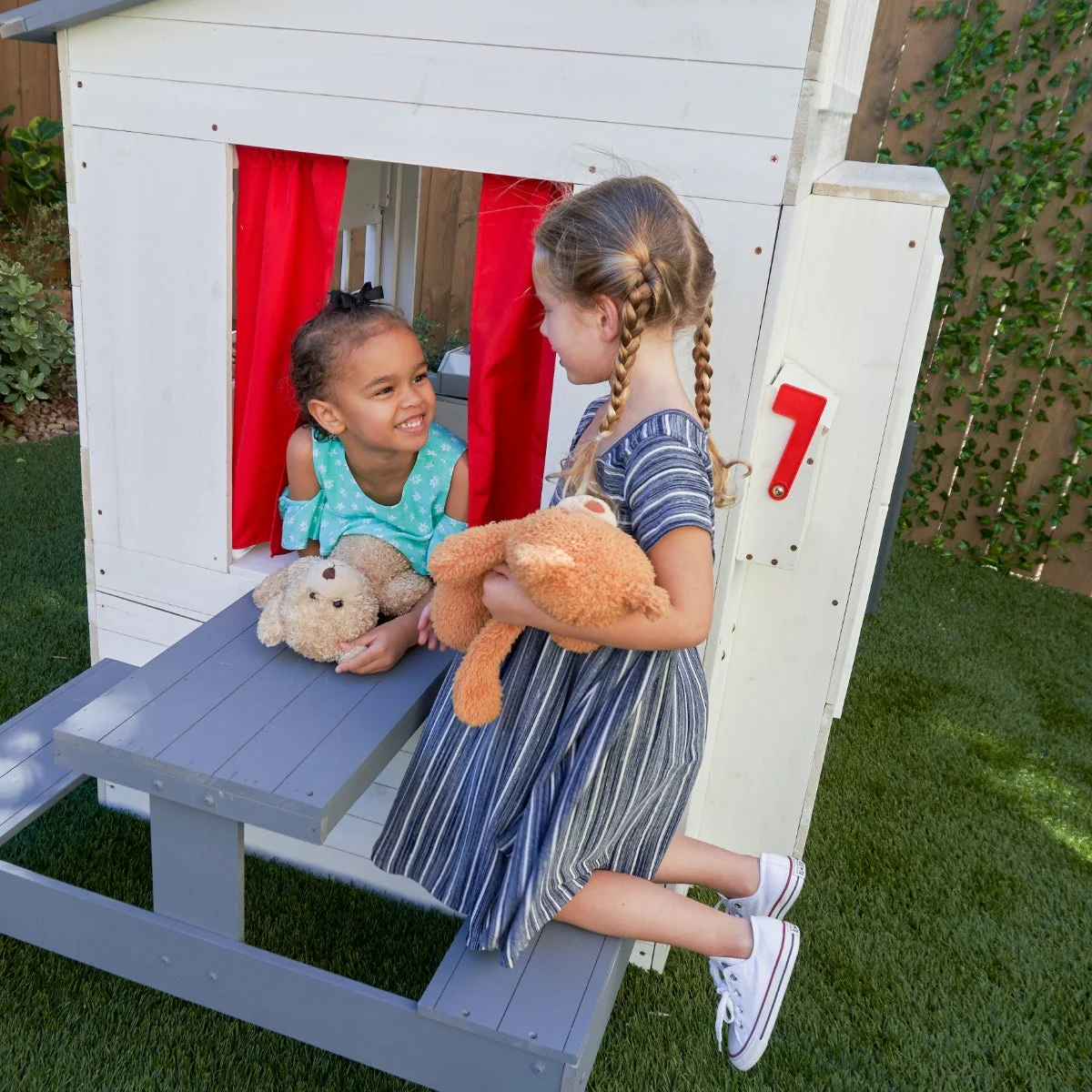 Modern Outdoor Playhouse - White - Image 6