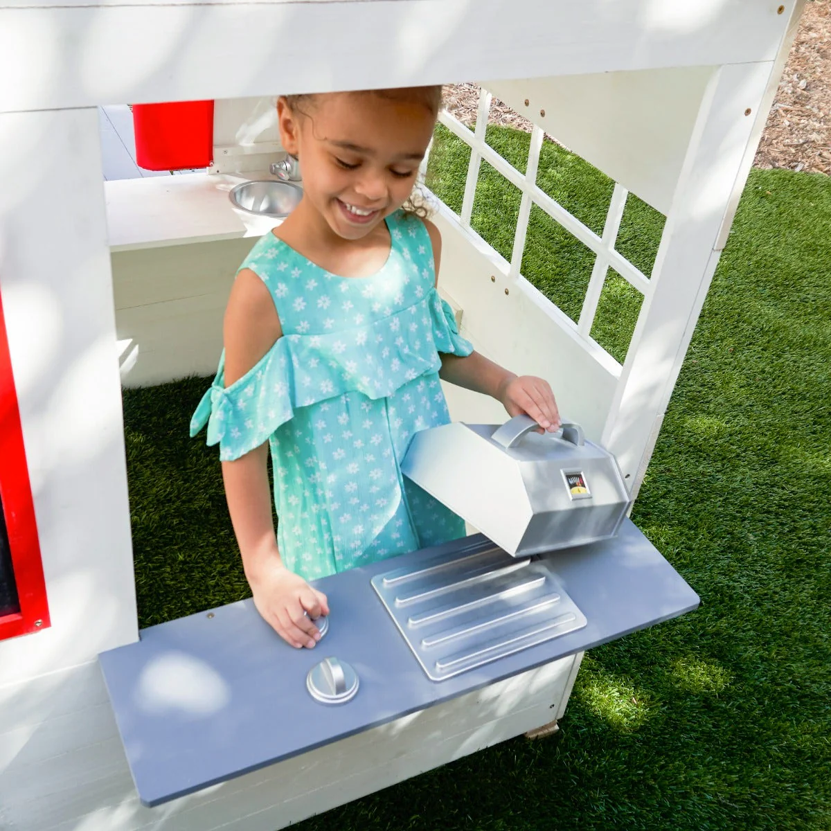 Modern Outdoor Playhouse - White - Image 8