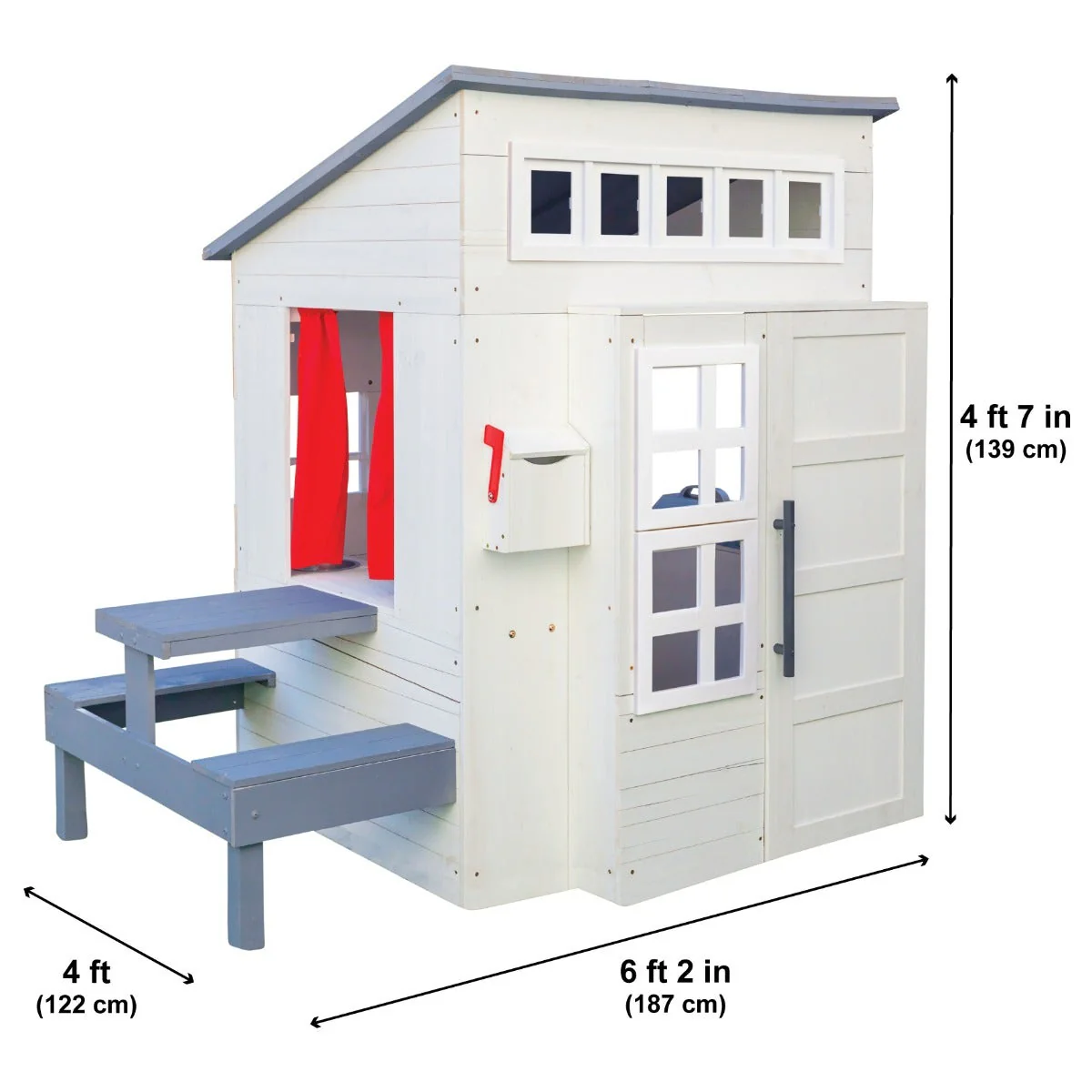 Modern Outdoor Playhouse - White - Image 9