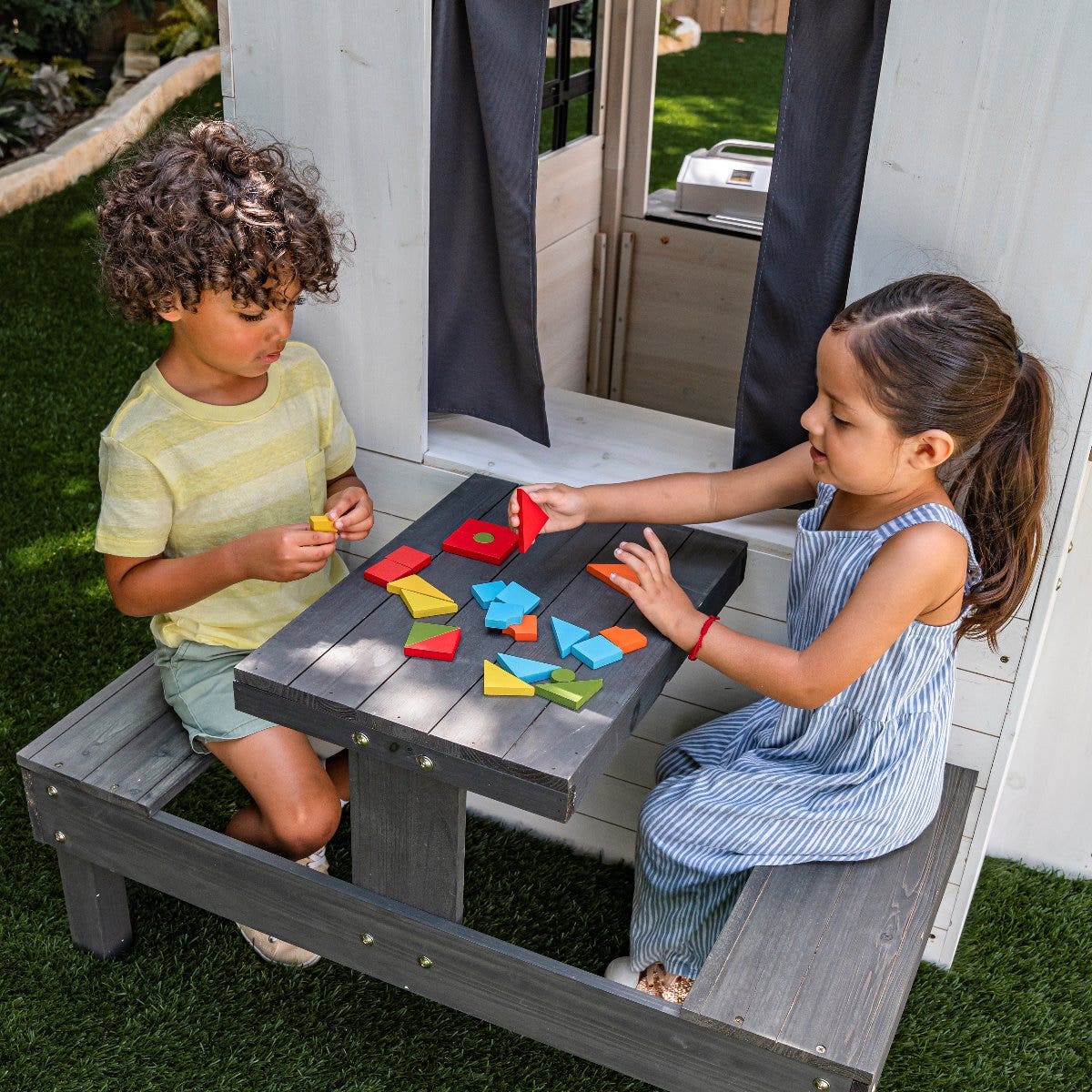 Modern Outdoor Playhouse - White & Raven - Image 3
