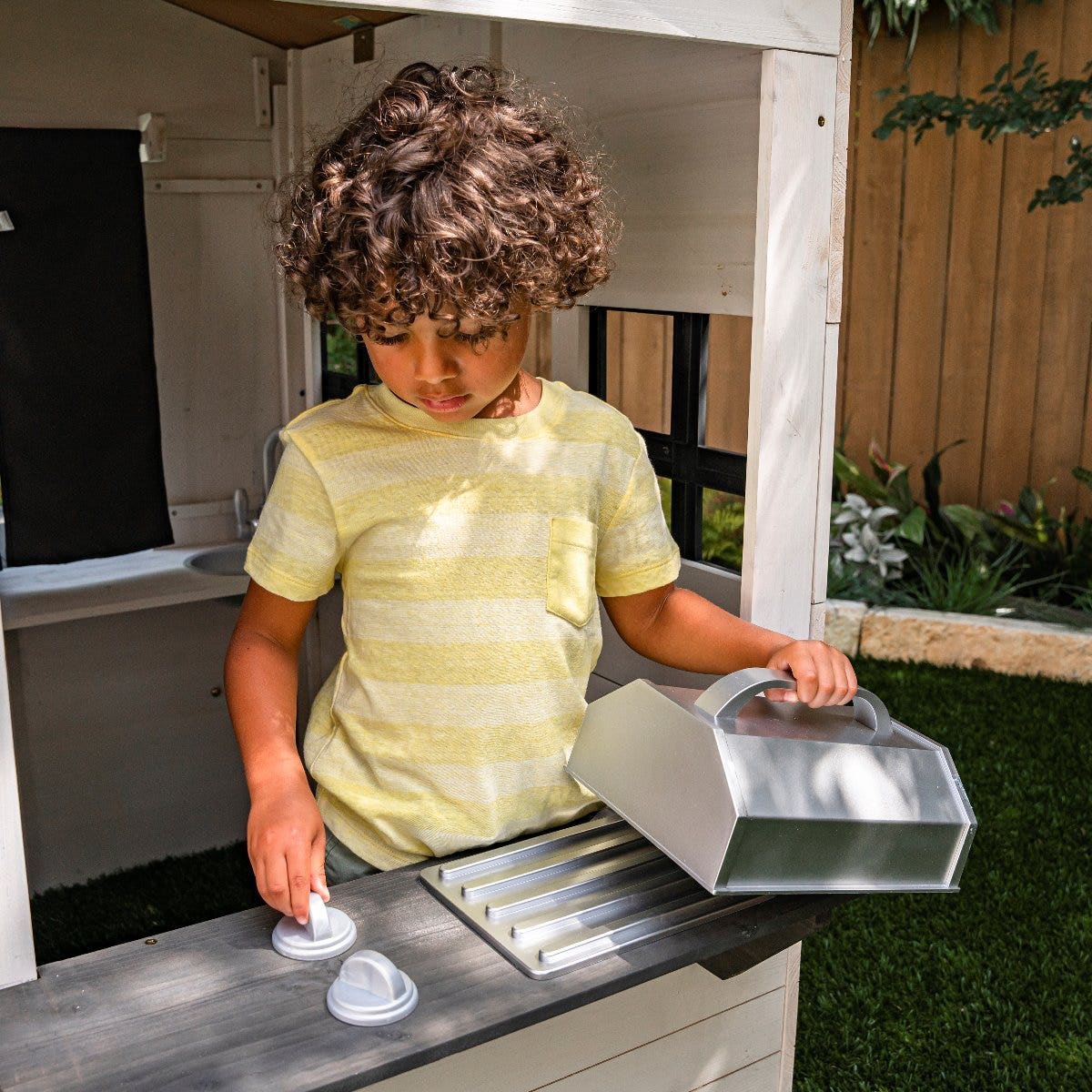 Modern Outdoor Playhouse - White & Raven - Image 7