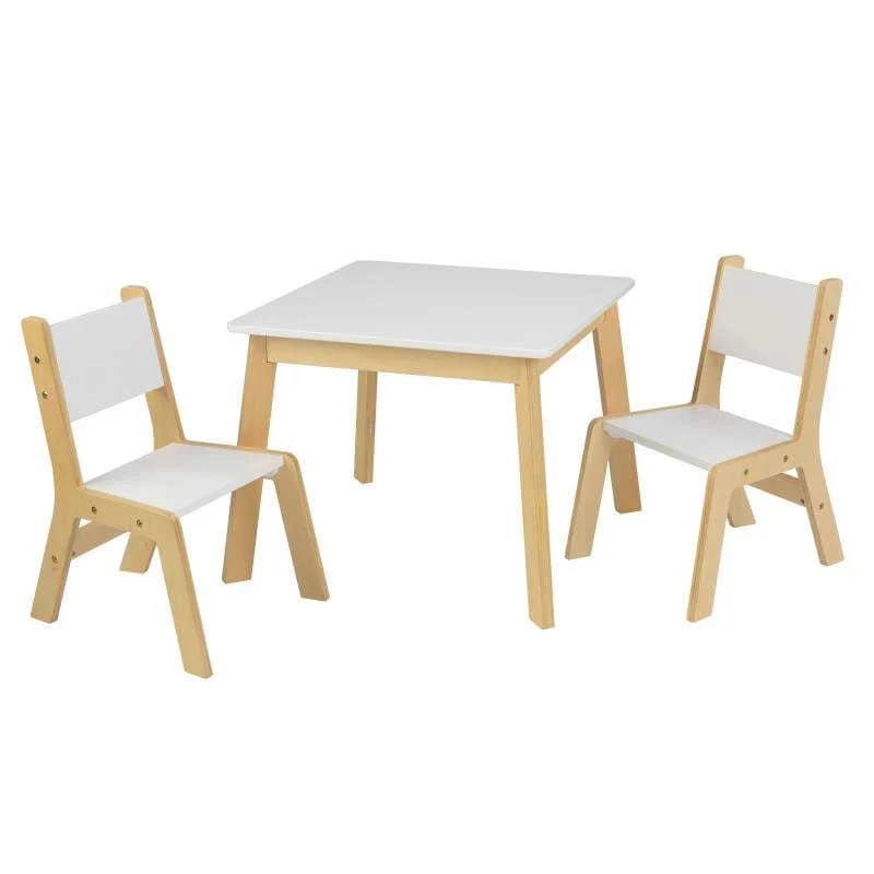 Modern Table & 2 Chair Set - White - Image 7