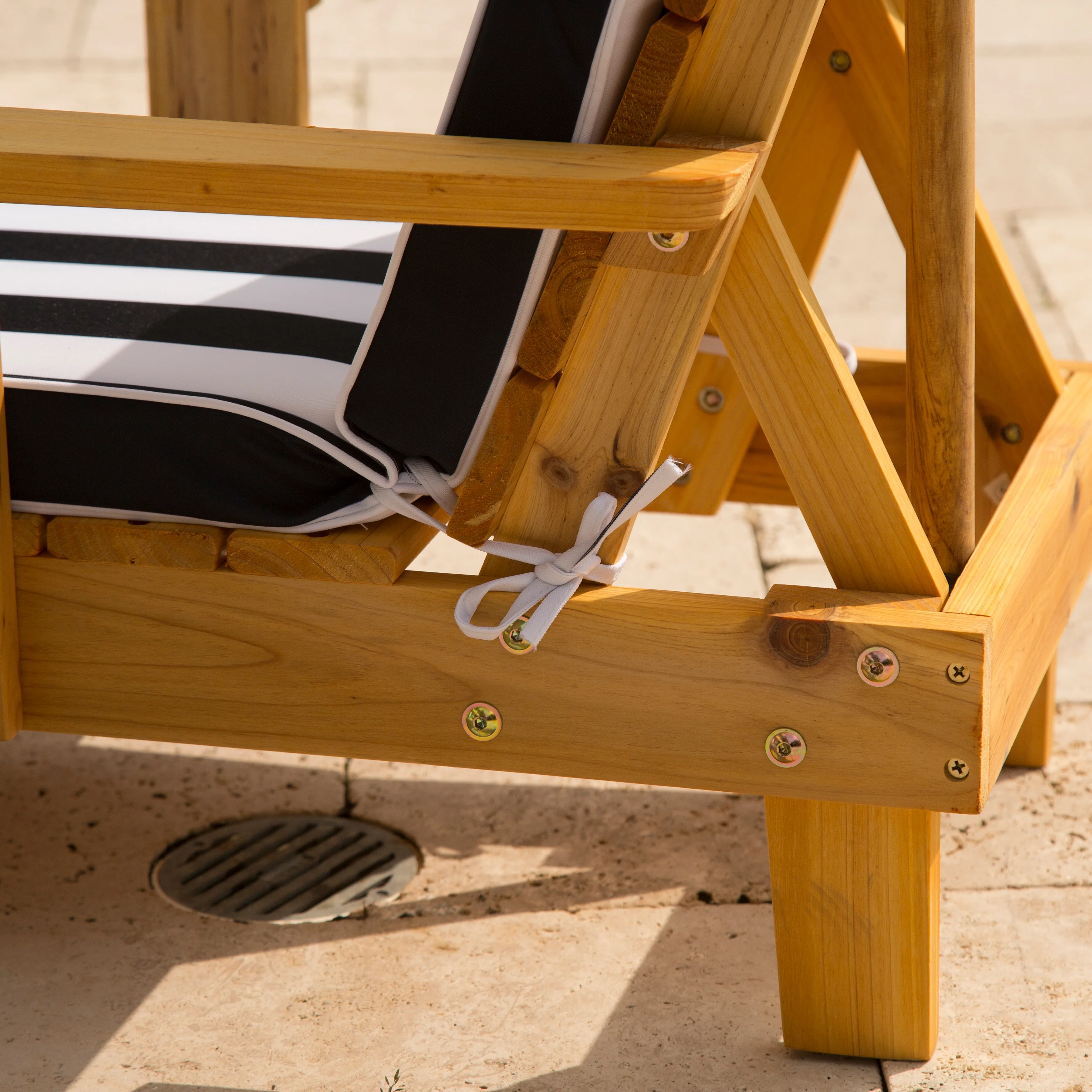 Outdoor Chaise with Umbrella - Navy - Image 5