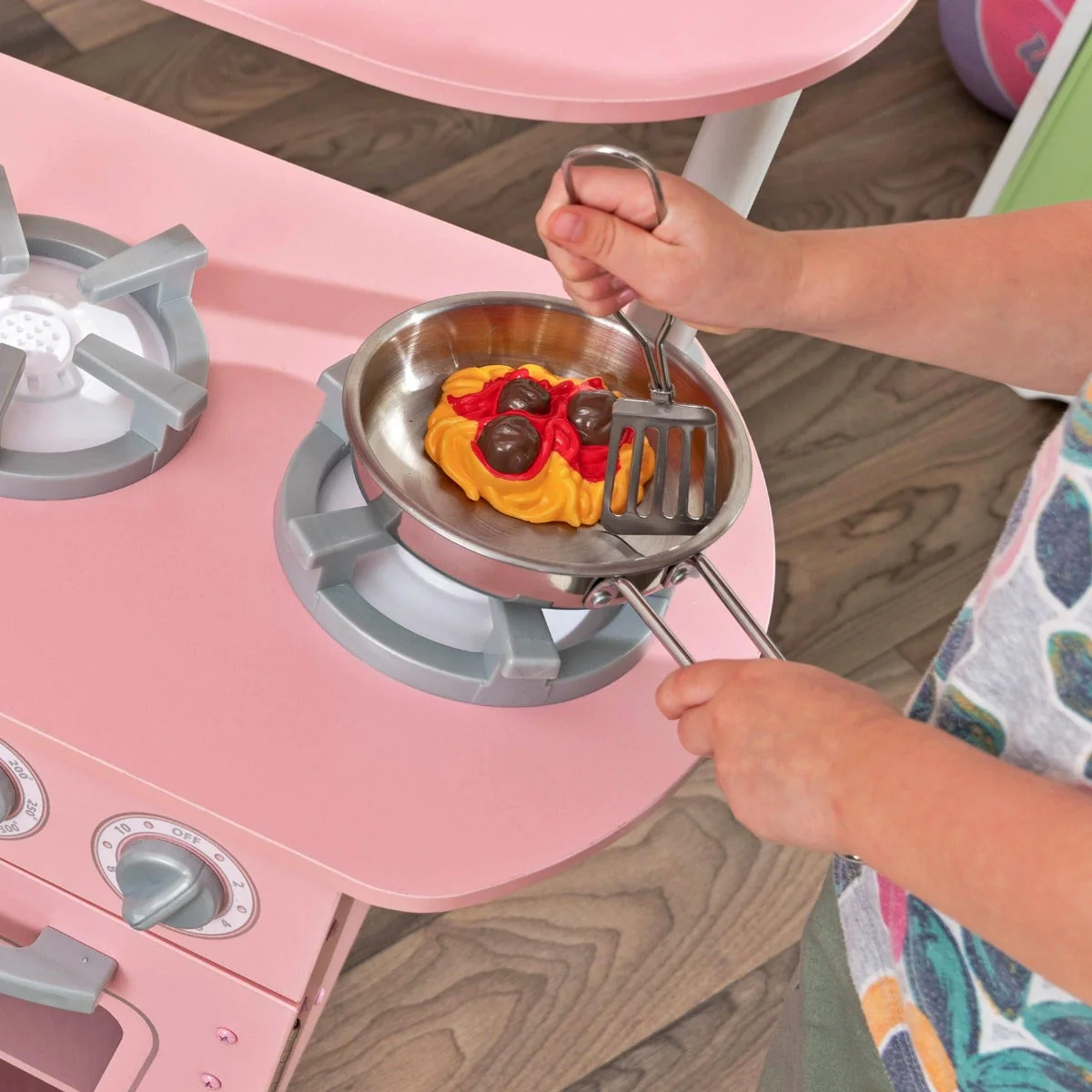 Vintage Play Kitchen - Pink with Stainless Steel Fixtures & Ice Maker - Image 5