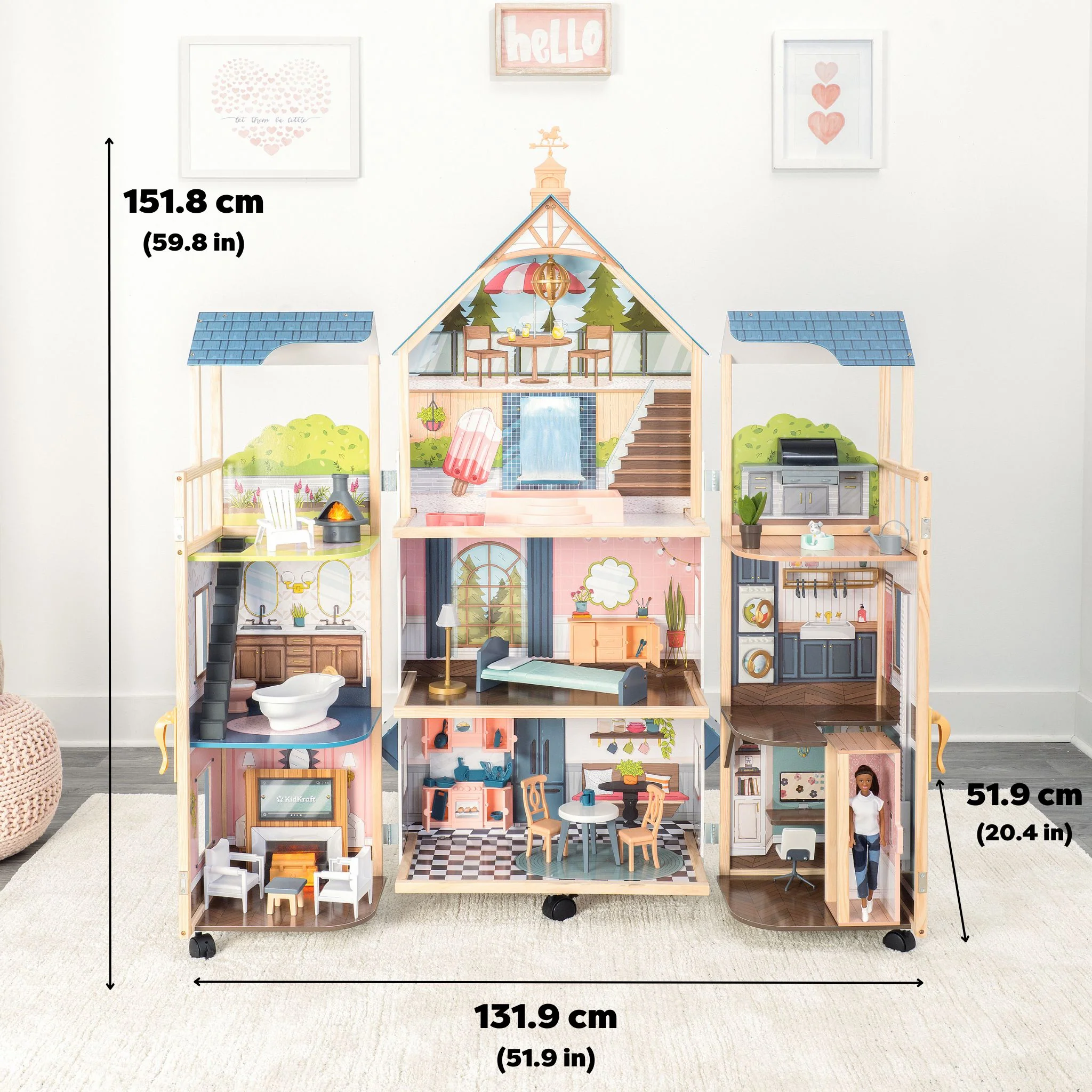 Secret Reveal Wooden Mansion Dollhouse - Image 12