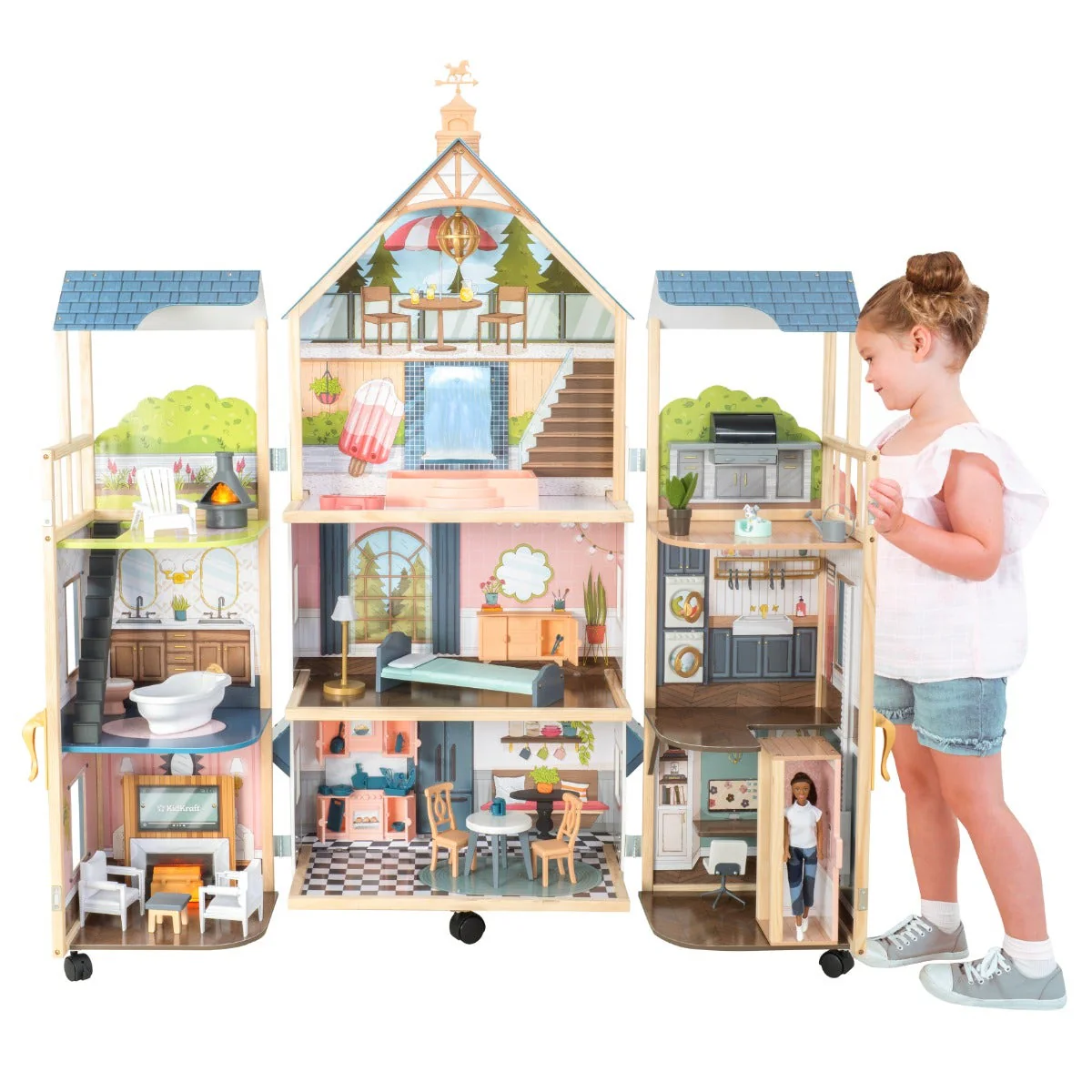 Secret Reveal Wooden Mansion Dollhouse - Image 15