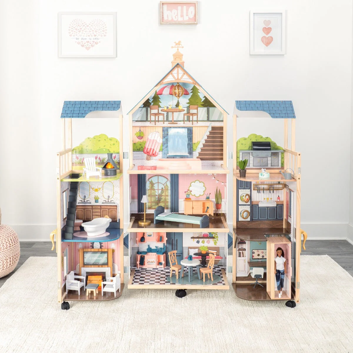 Secret Reveal Wooden Mansion Dollhouse - Image 3