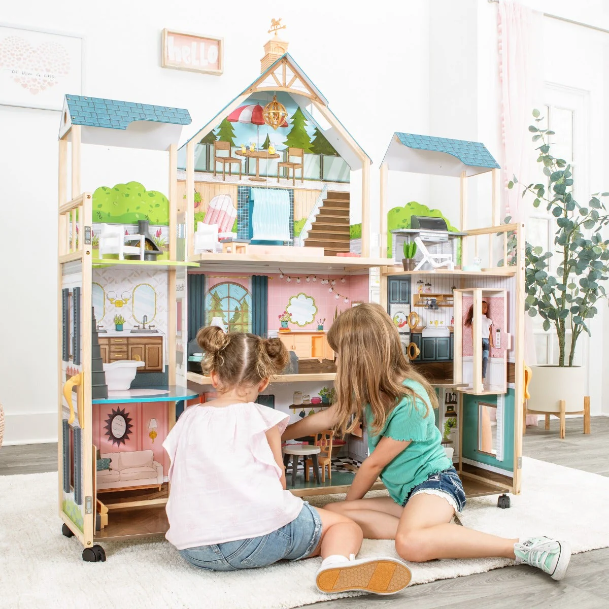 Secret Reveal Wooden Mansion Dollhouse - Image 4