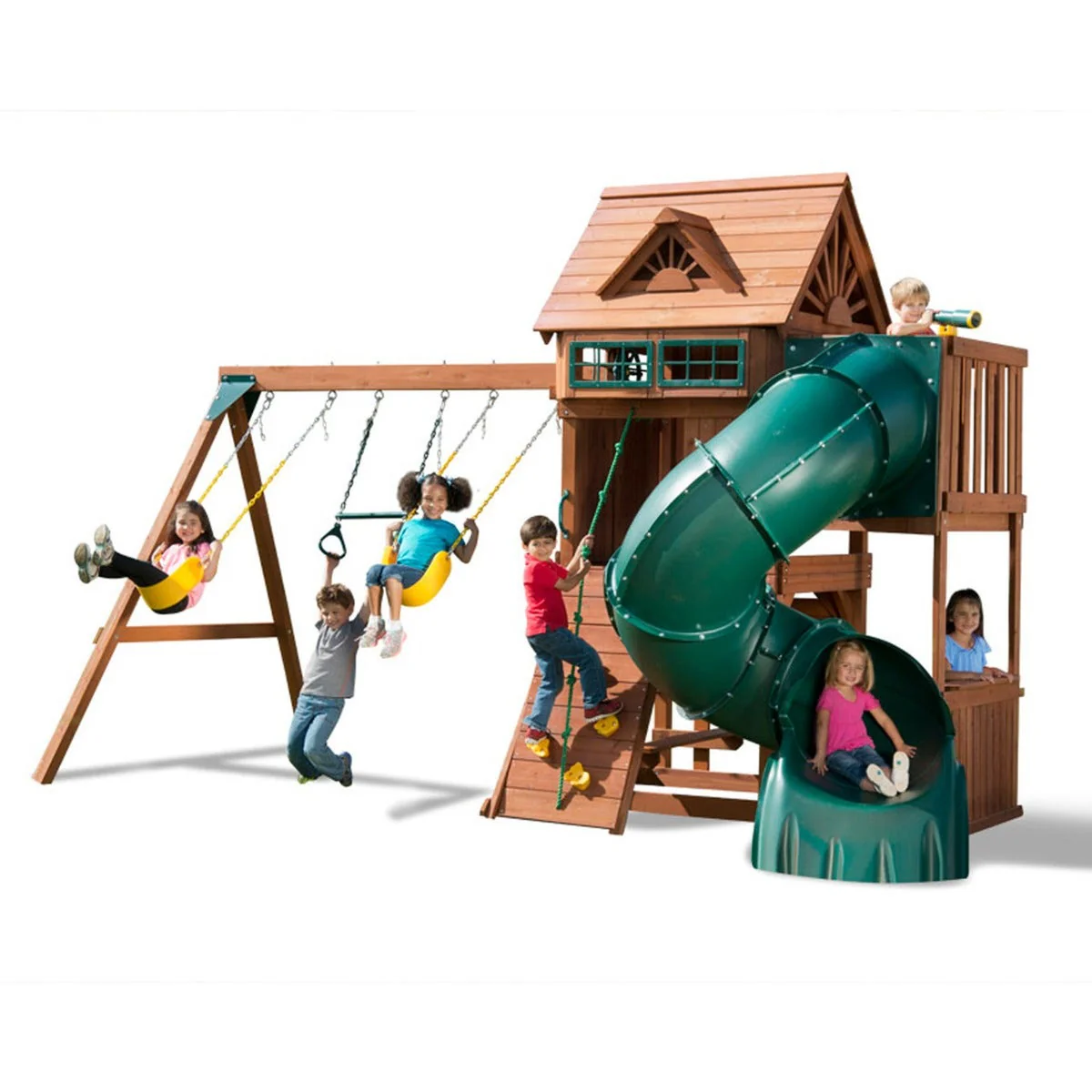 Sky Loft Turbo Tube Wooden Swing Set by Swing-N-Slide - Installation Available (Assembly) - Image 11