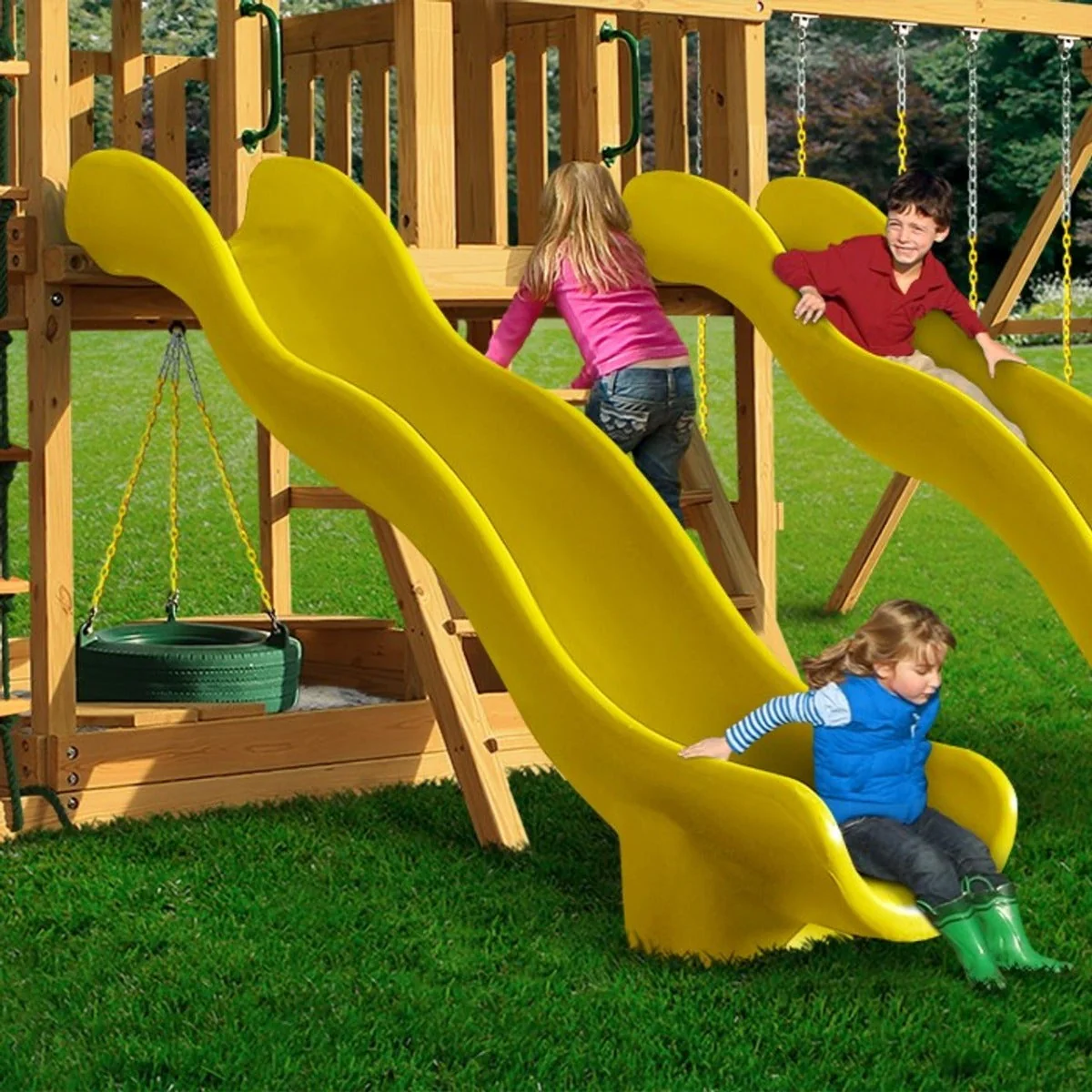 Super Wave Scoop Slide by Swing-N-Slide - Yellow - Image 3
