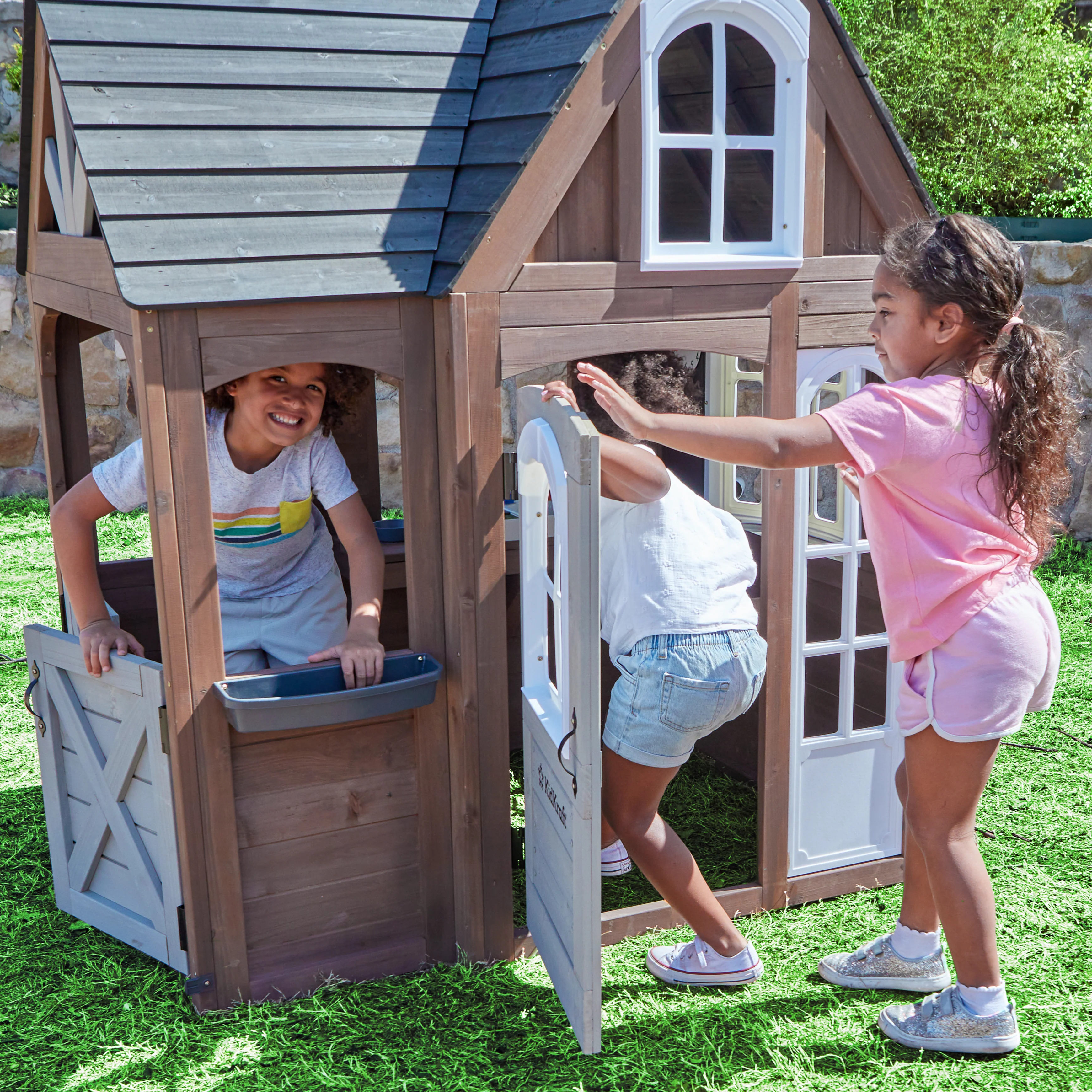 Timberwood Wooden Outdoor Playhouse - Image 17