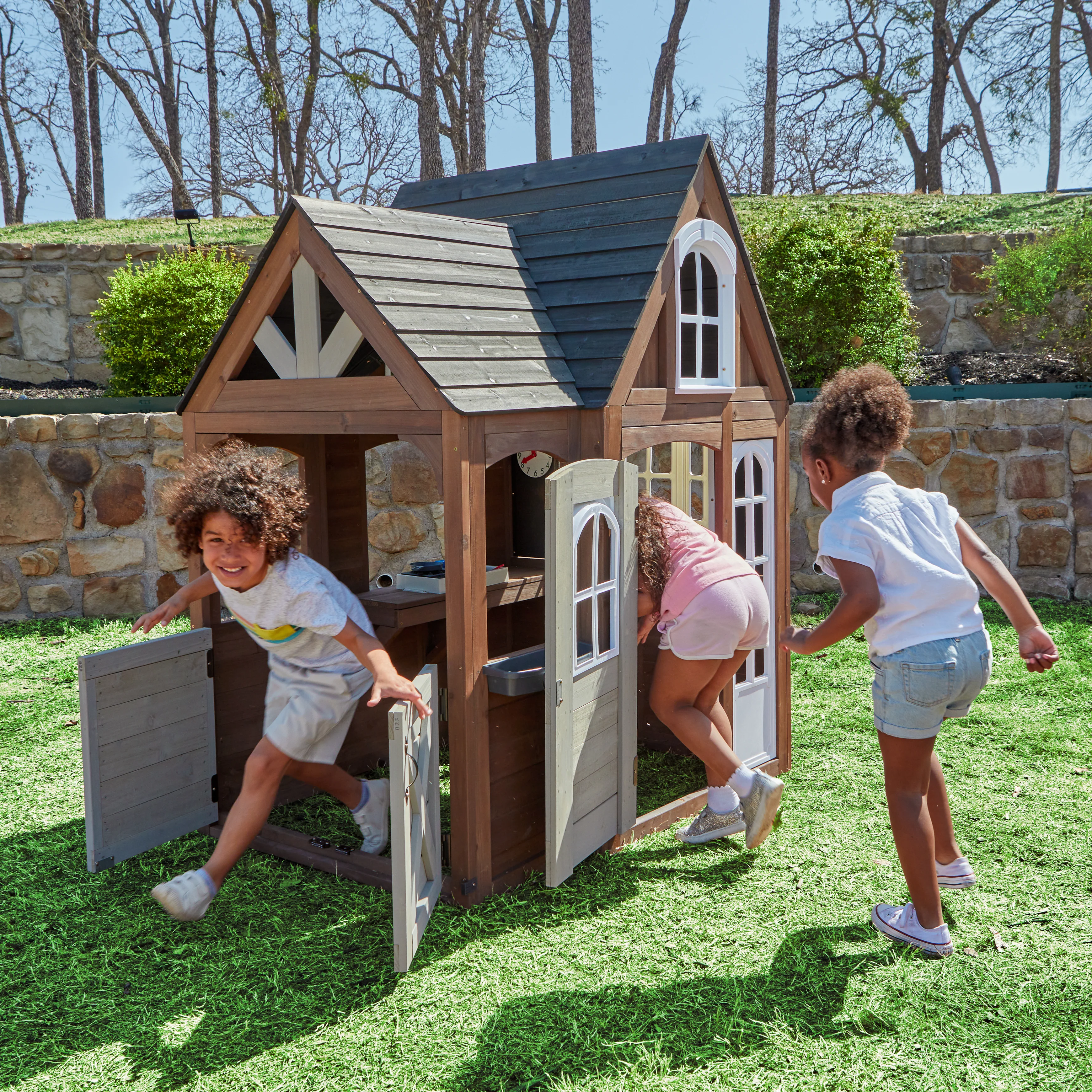 Timberwood Wooden Outdoor Playhouse - Image 4