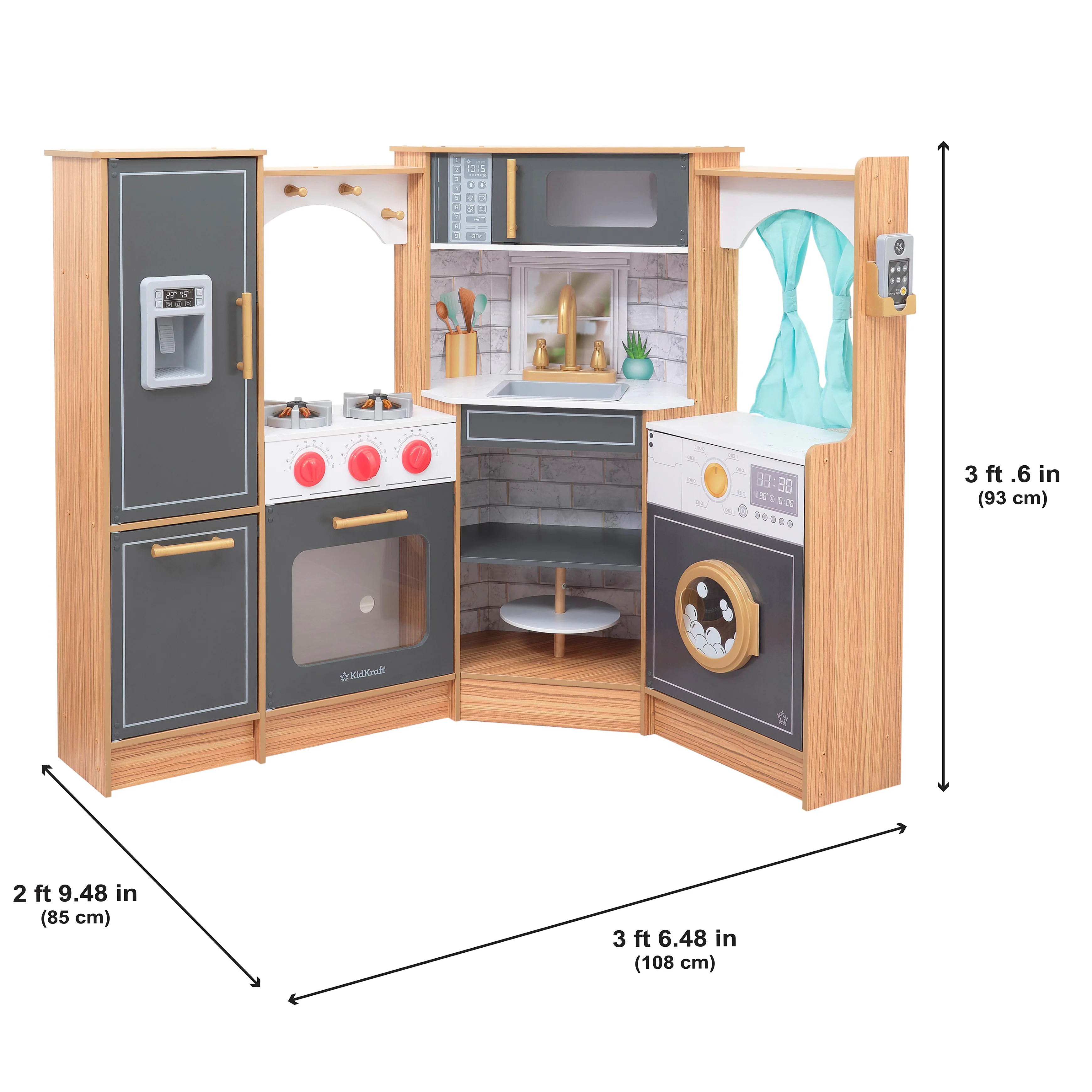 Ultimate Corner Play Kitchen with Lights & Sounds - Natural - Image 12