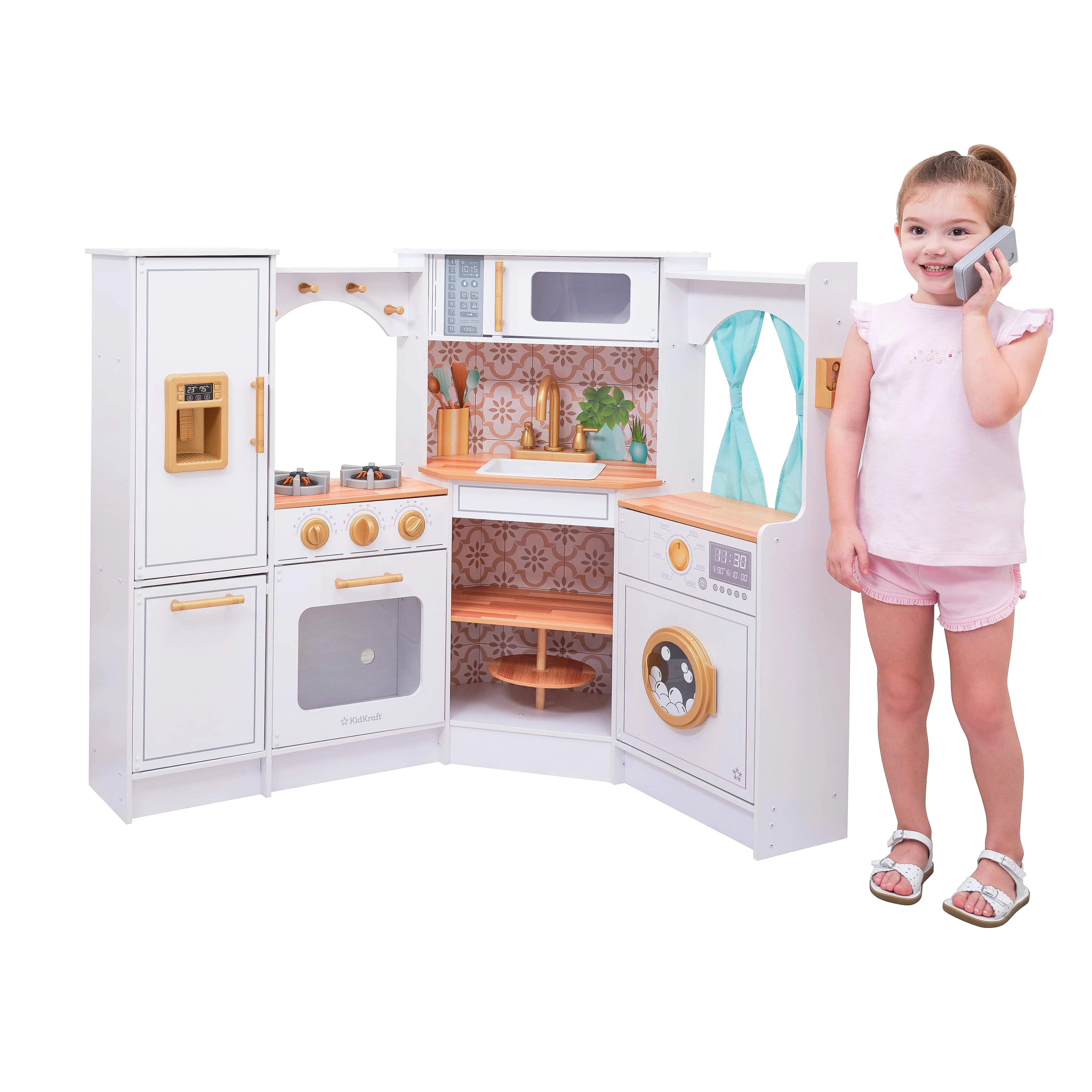 Ultimate Corner Wooden Play Kitchen with Lights & Sounds - Image 14