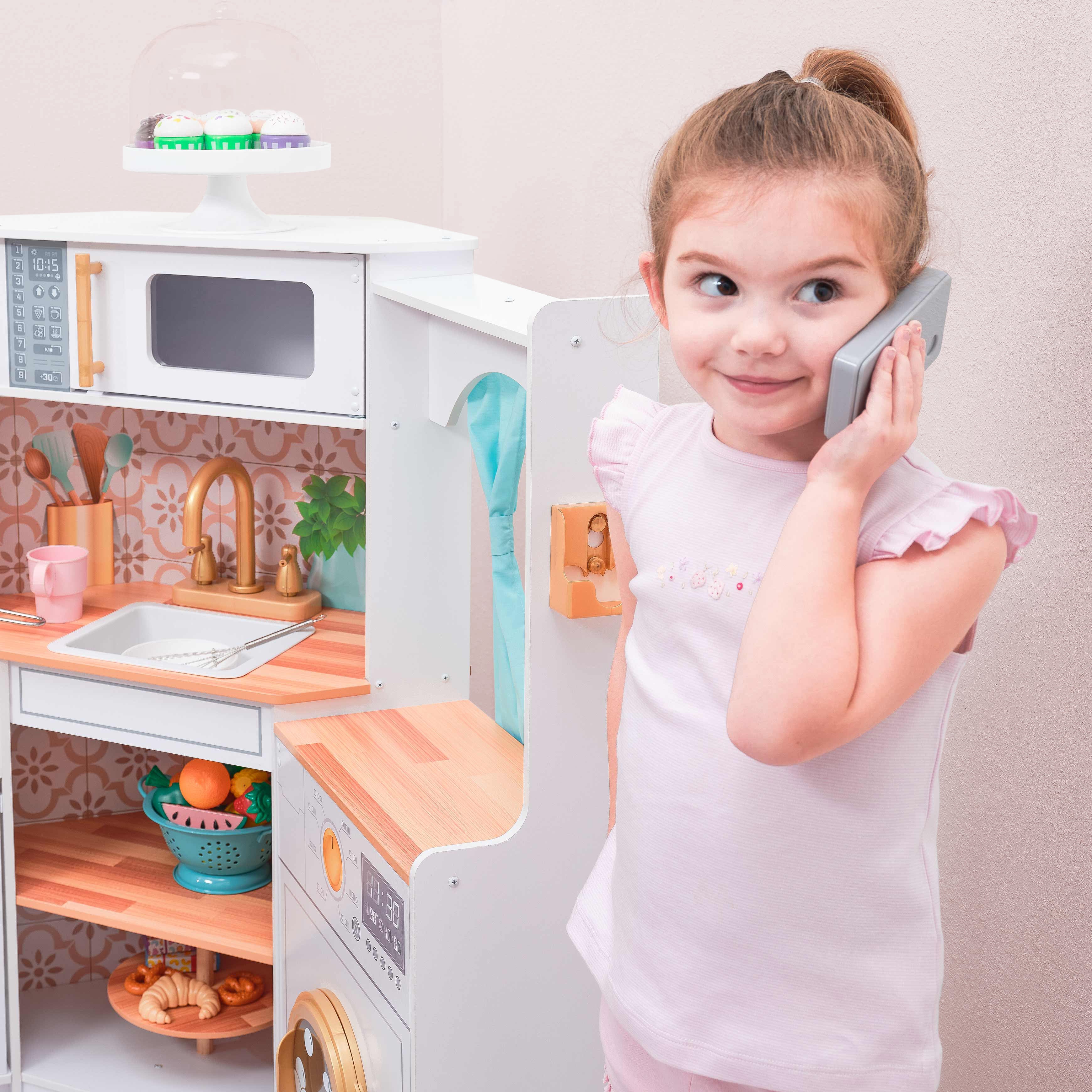 Ultimate Corner Wooden Play Kitchen with Lights & Sounds - Image 8