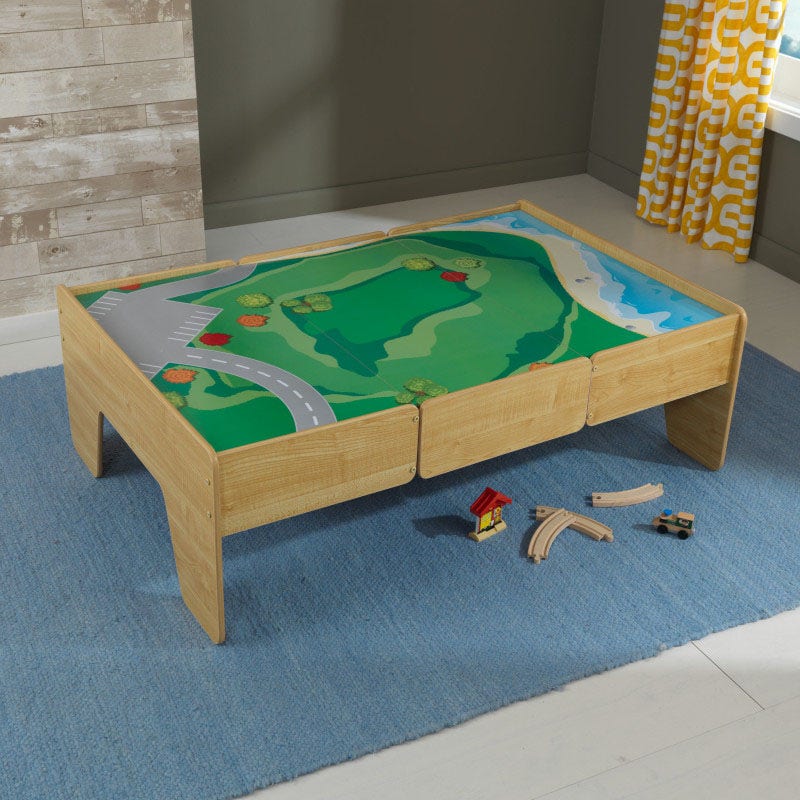 Wooden Train Table - Natural - Image 7